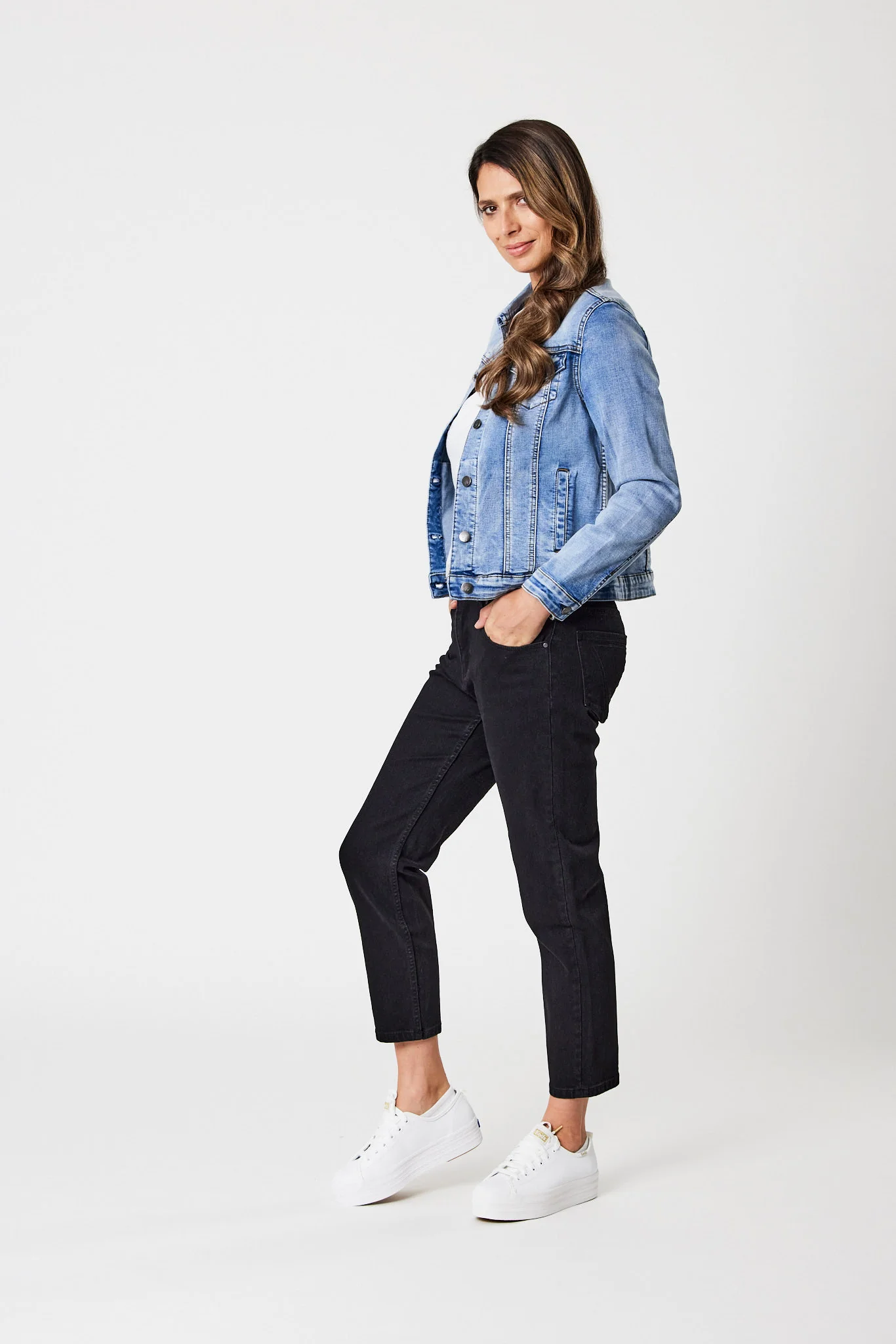 Shine On Label Quinn Stretch Denim Jacket Blue - Image 10