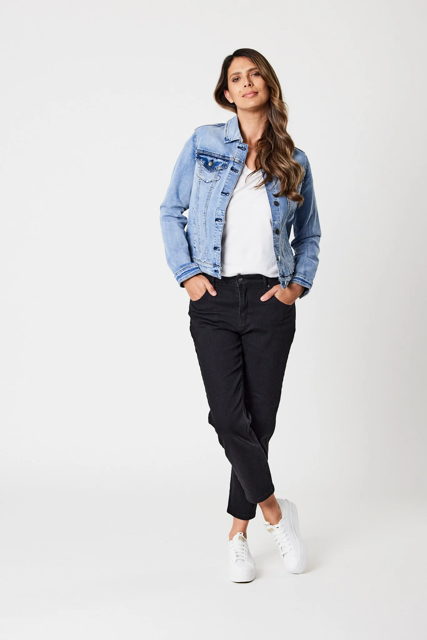 Shine On Label Quinn Stretch Denim Jacket Blue - Image 5
