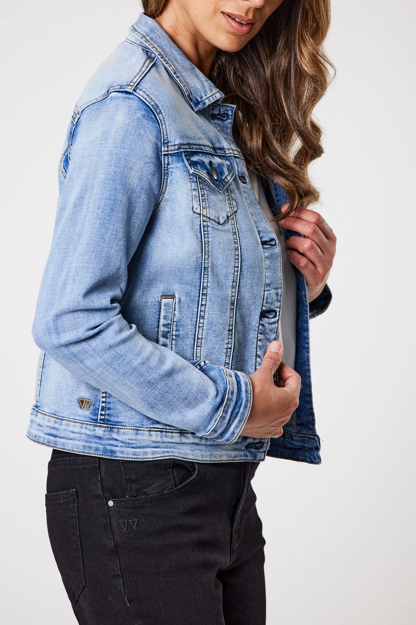 Shine On Label Quinn Stretch Denim Jacket Blue - Image 7