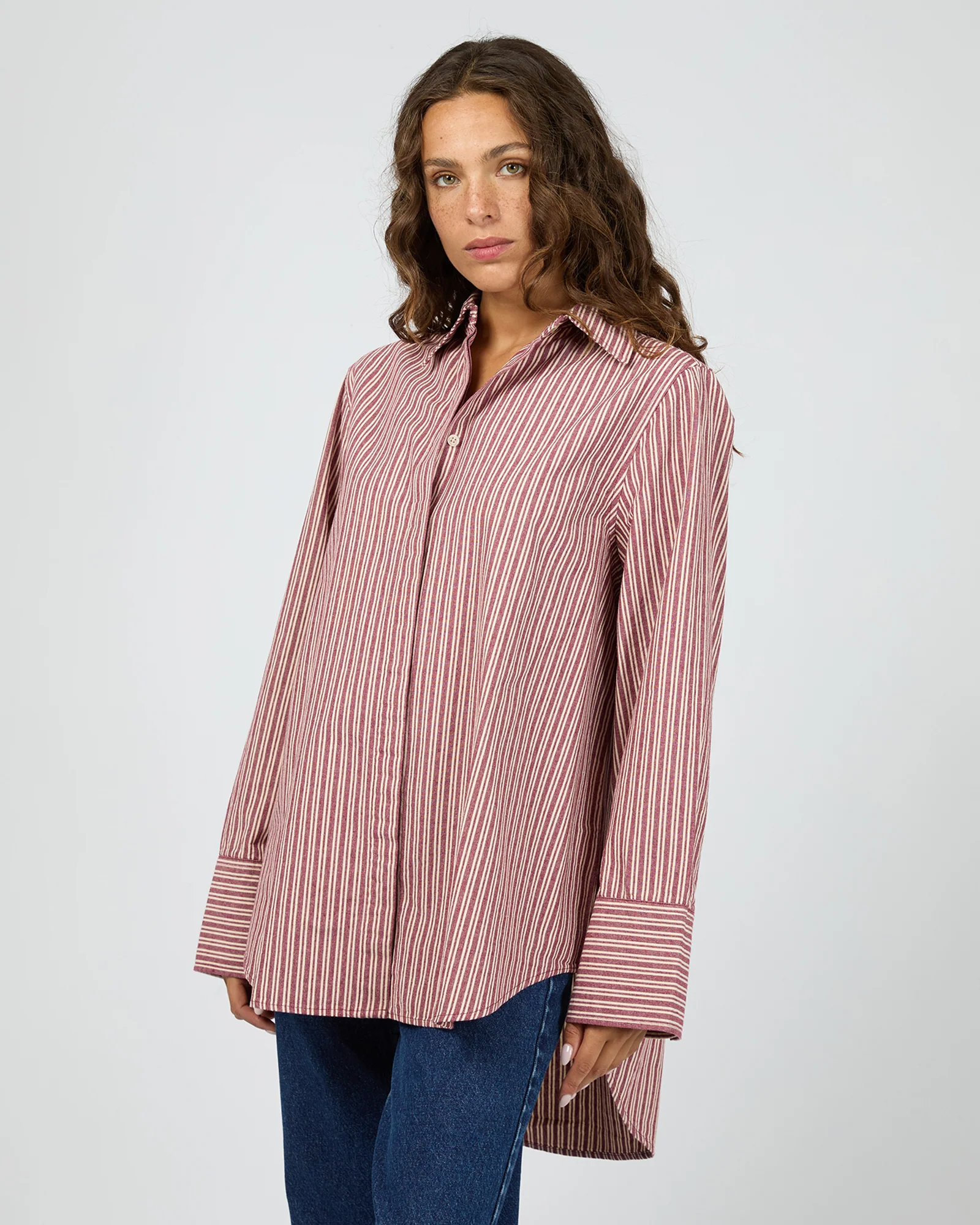 Silent Theory Bordeaux Long Sleeve Shirt Cherry - Image 5