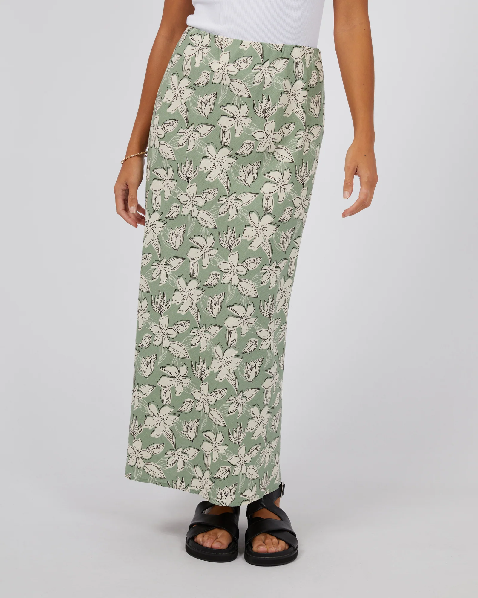 Silent Theory Eden Maxi Skirt Sage - Image 4