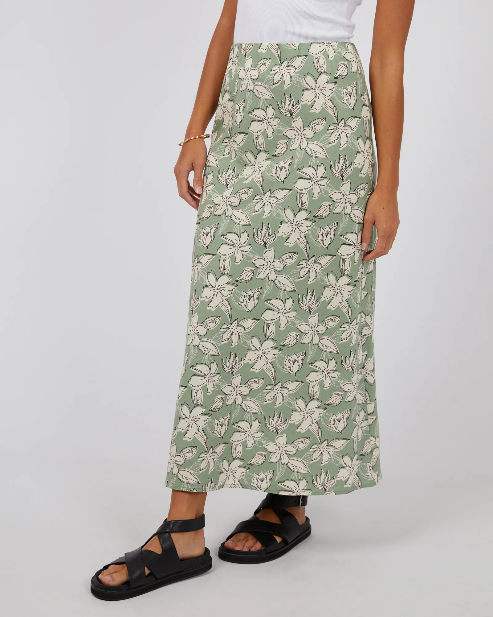 Silent Theory Eden Maxi Skirt Sage - Image 5