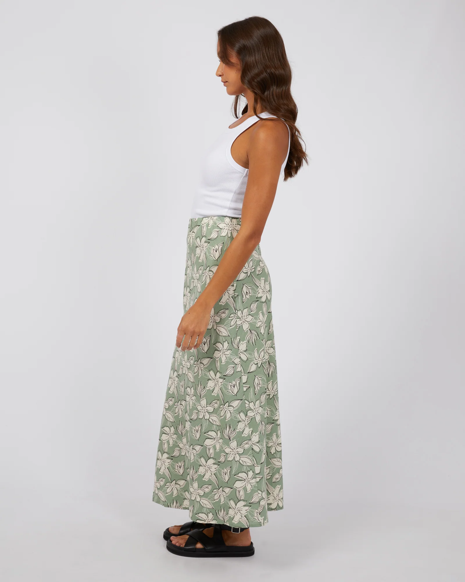 Silent Theory Eden Maxi Skirt Sage - Image 6