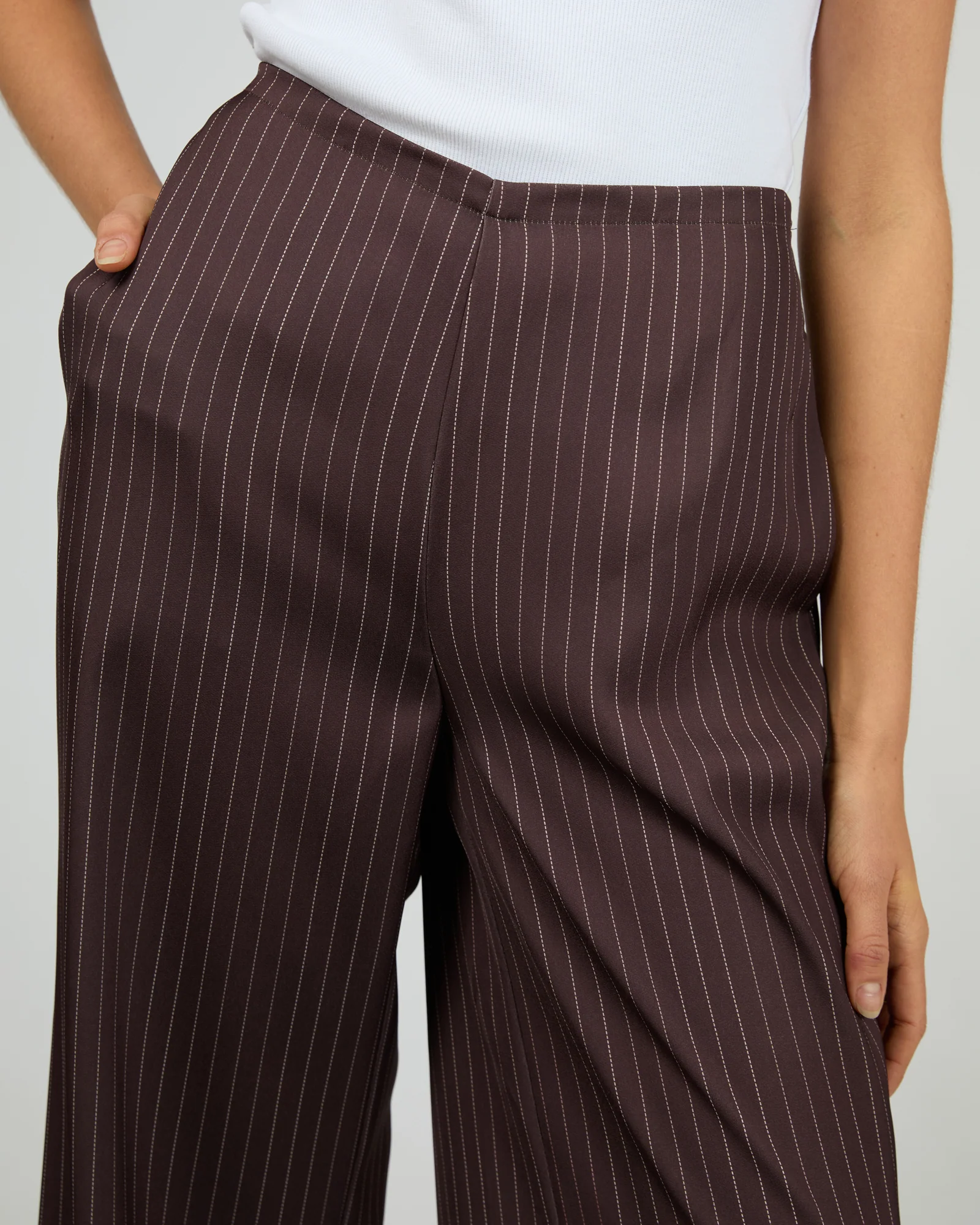 Silent Theory Eden Pinstripe Pant Chocolate - Image 5