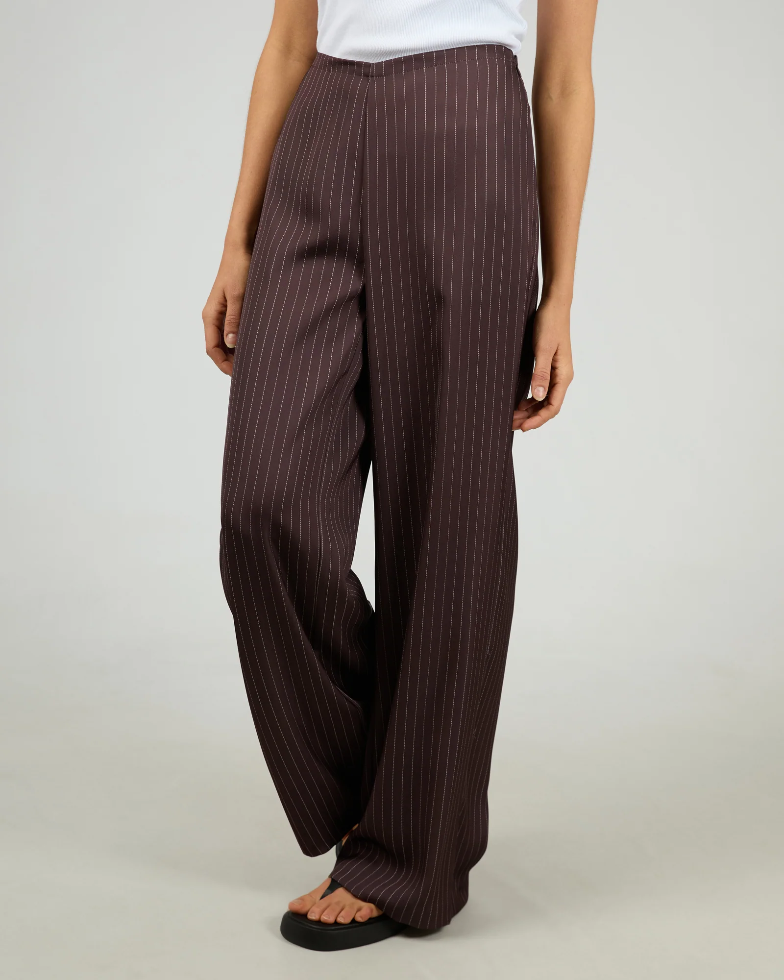 Silent Theory Eden Pinstripe Pant Chocolate - Image 6