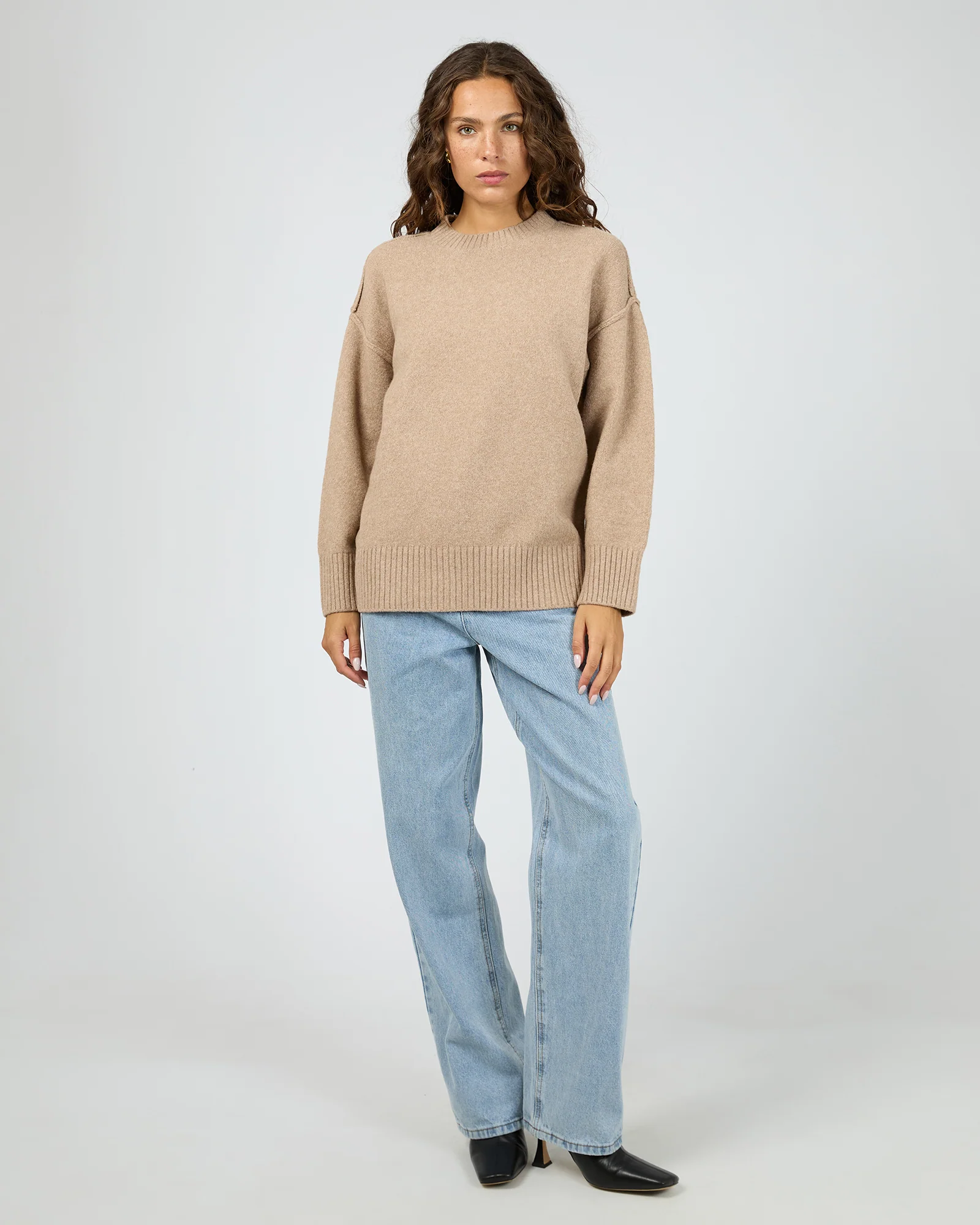 Silent Theory Elliot Knit Jumper Oatmeal - Image 4