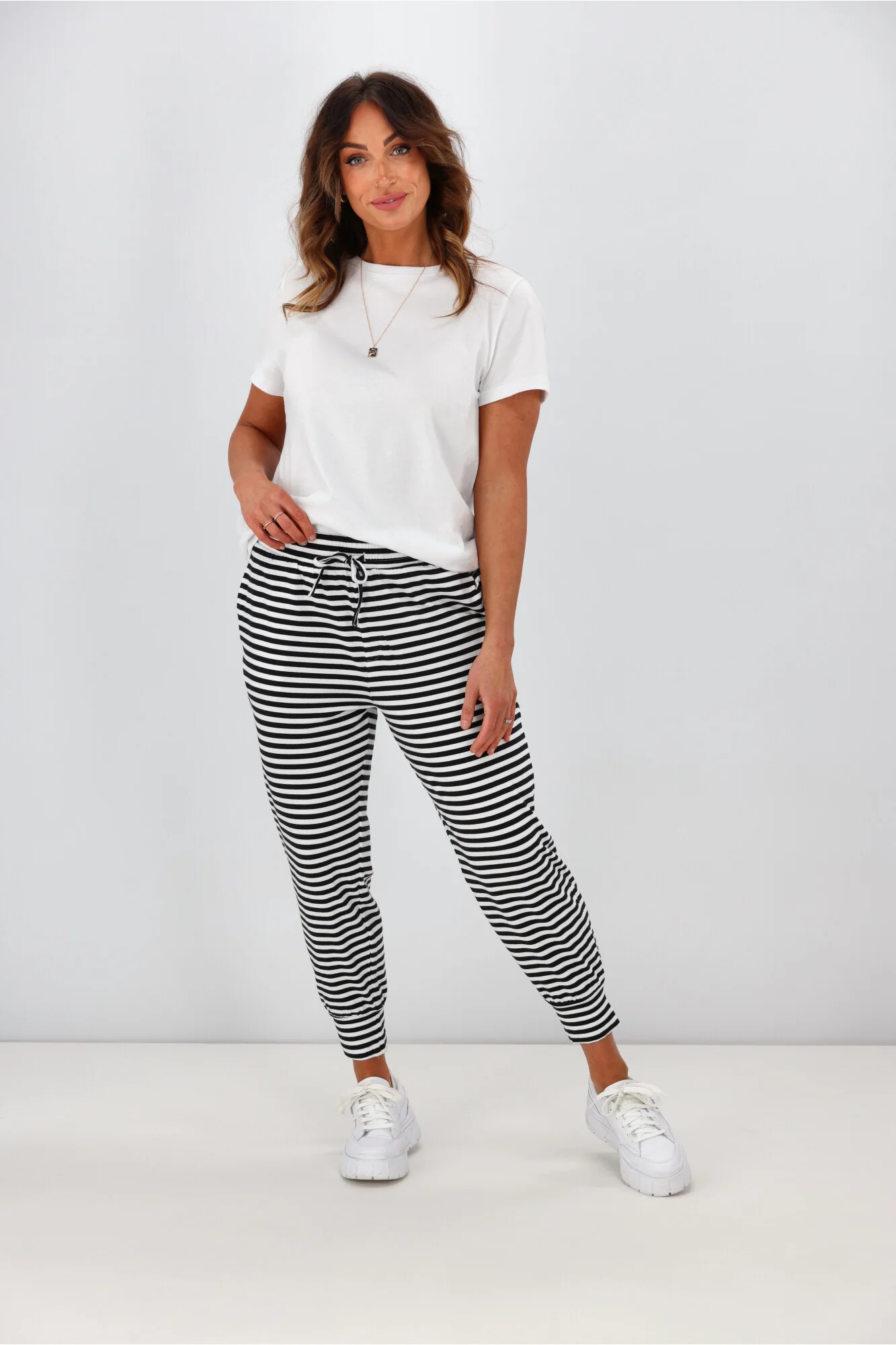 Silent Theory Falling Brick Stripe Pant Black White Stripe - Image 5