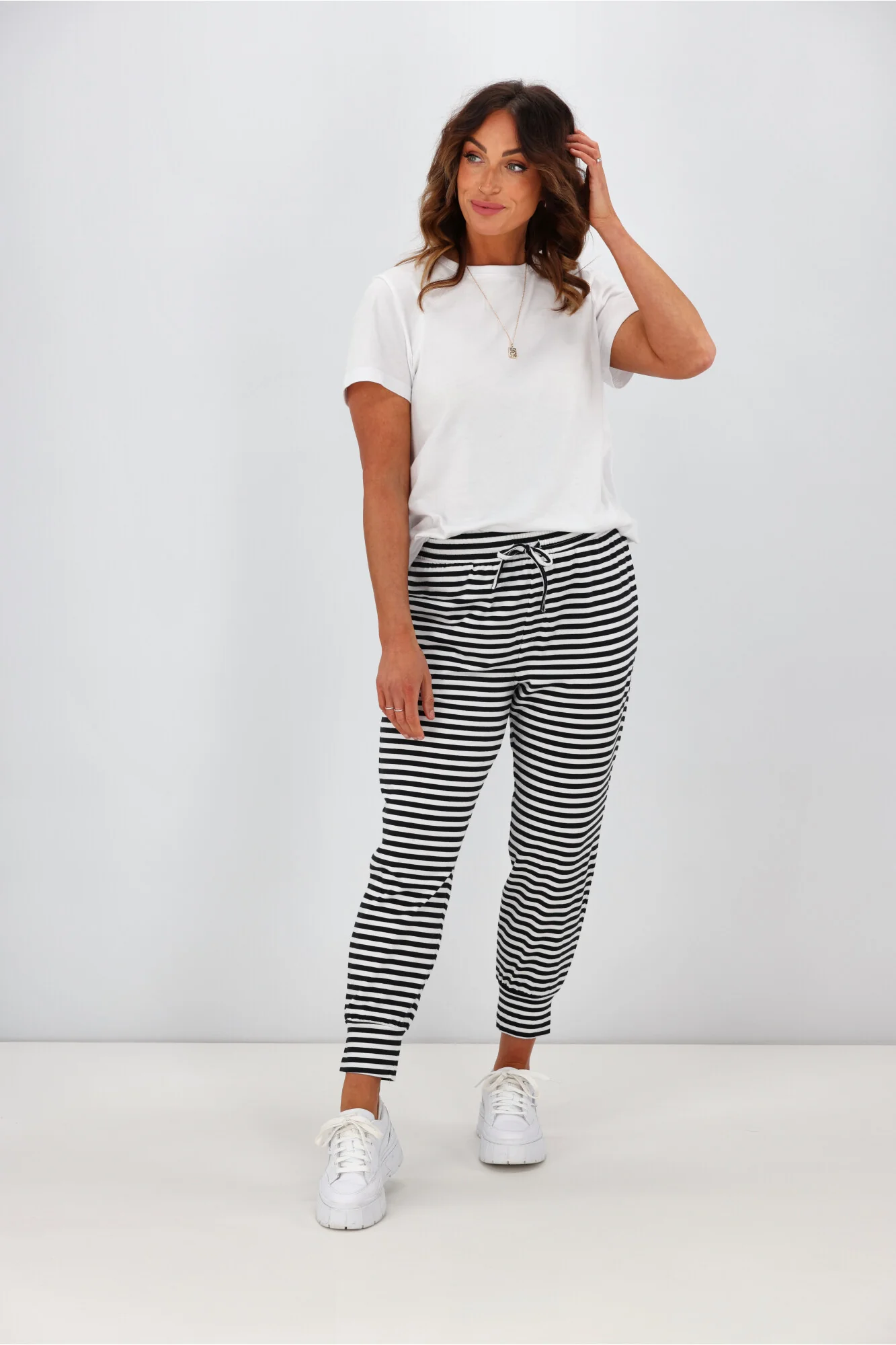 Silent Theory Falling Brick Stripe Pant Black White Stripe - Image 7