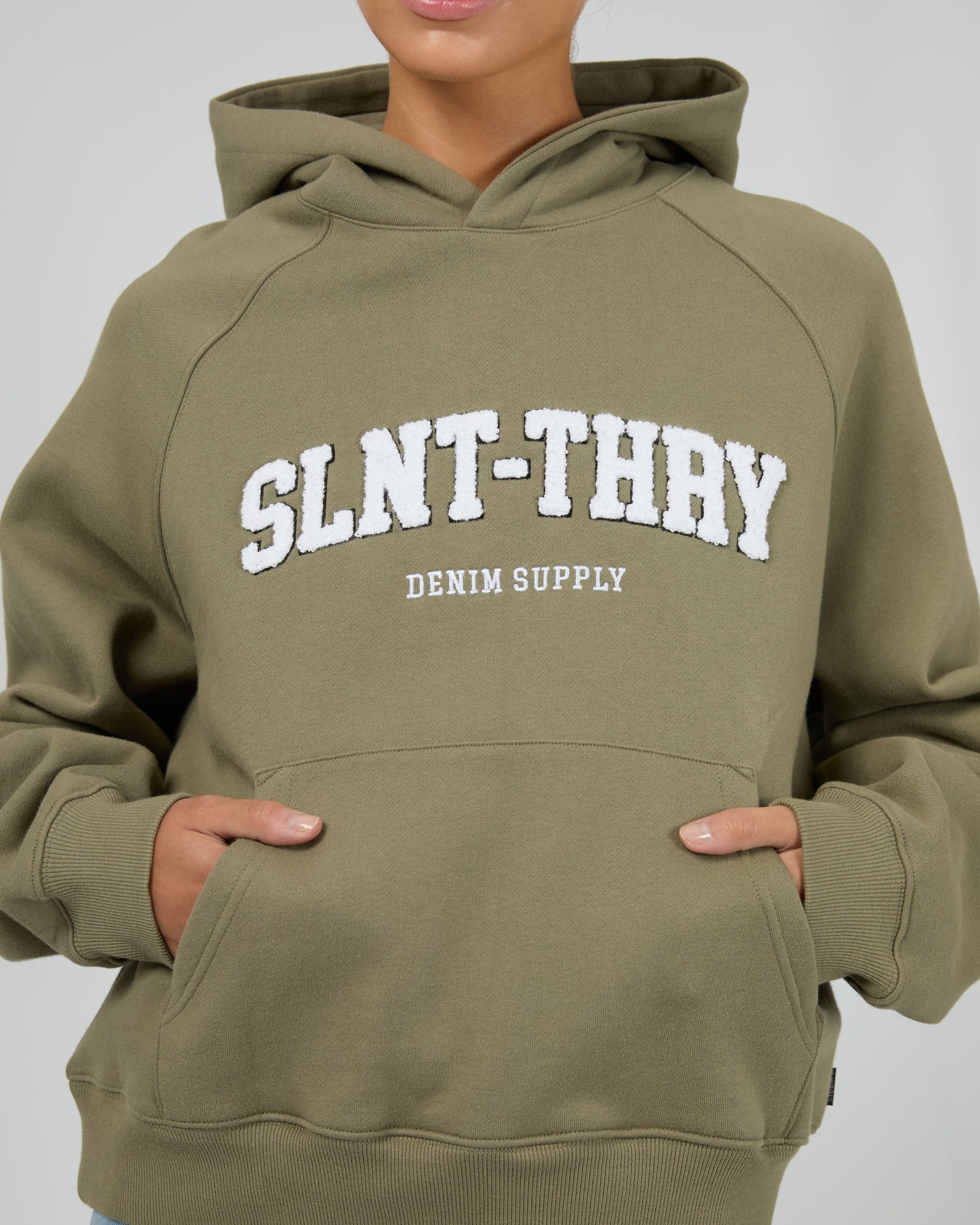 Silent Theory Focus Hoodie Khaki - Image 2