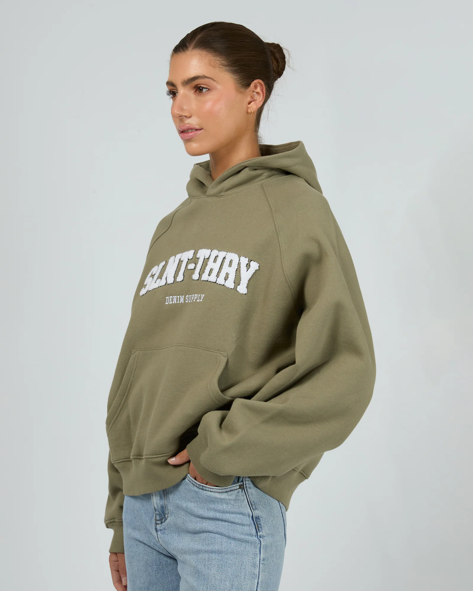 Silent Theory Focus Hoodie Khaki - Image 5