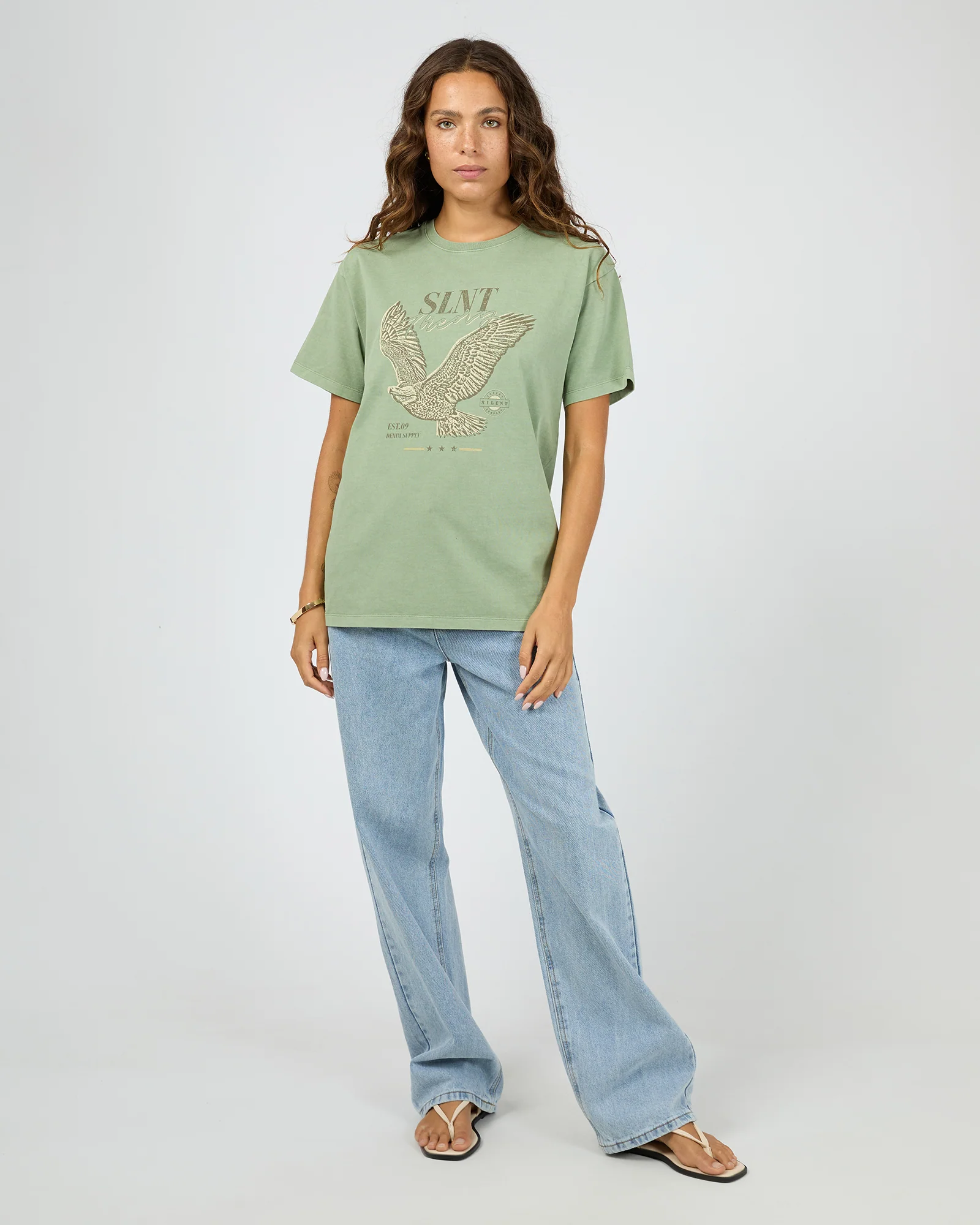Silent Theory Hand Drawn Tee Green - Image 4