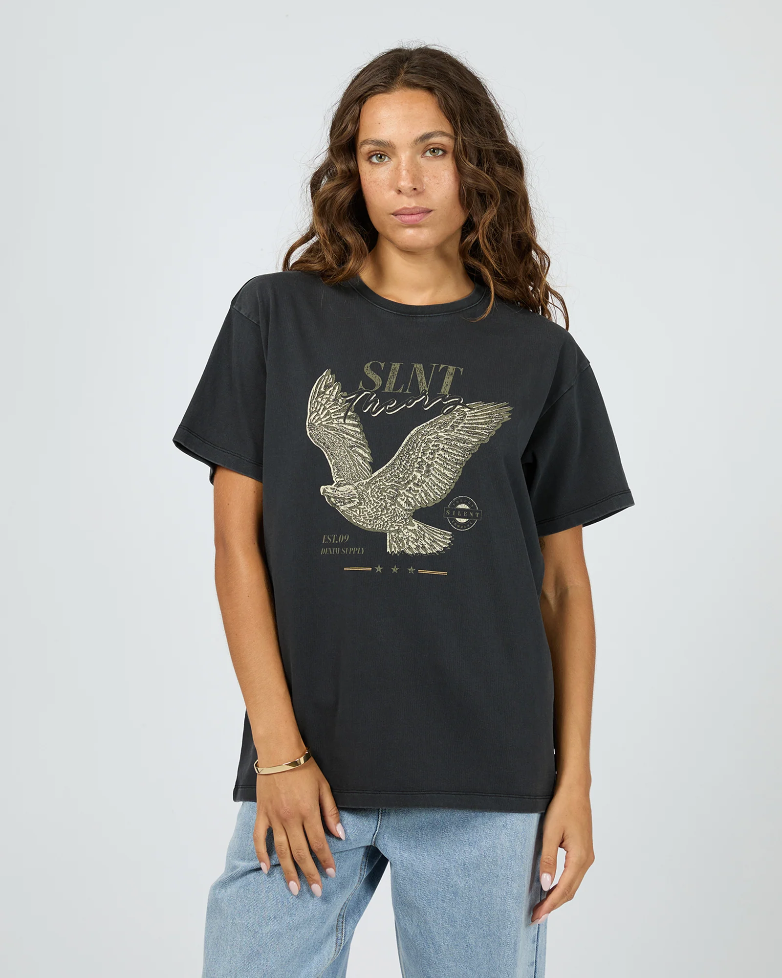Silent Theory Hand Drawn Tee Washed Black