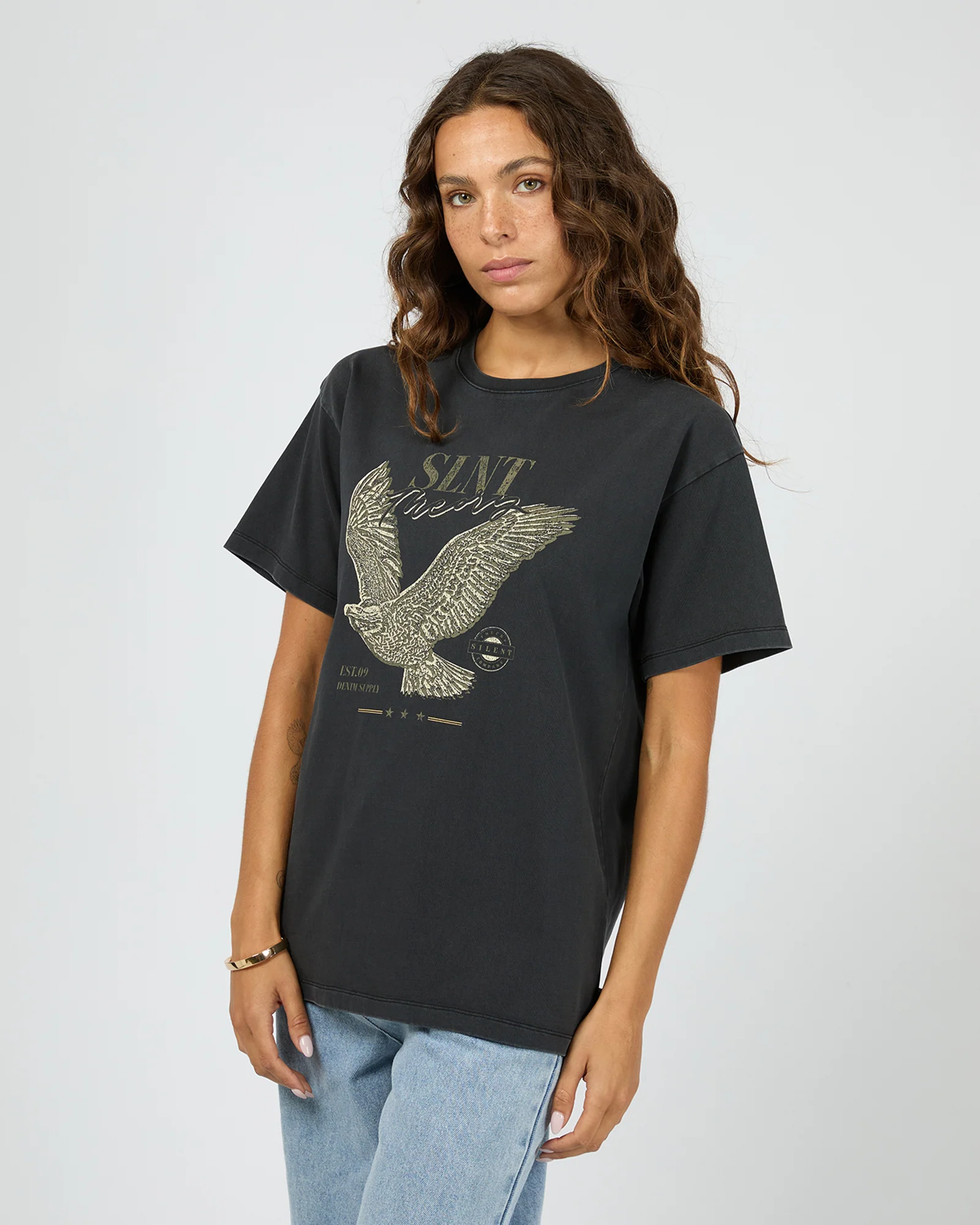 Silent Theory Hand Drawn Tee Washed Black - Image 2