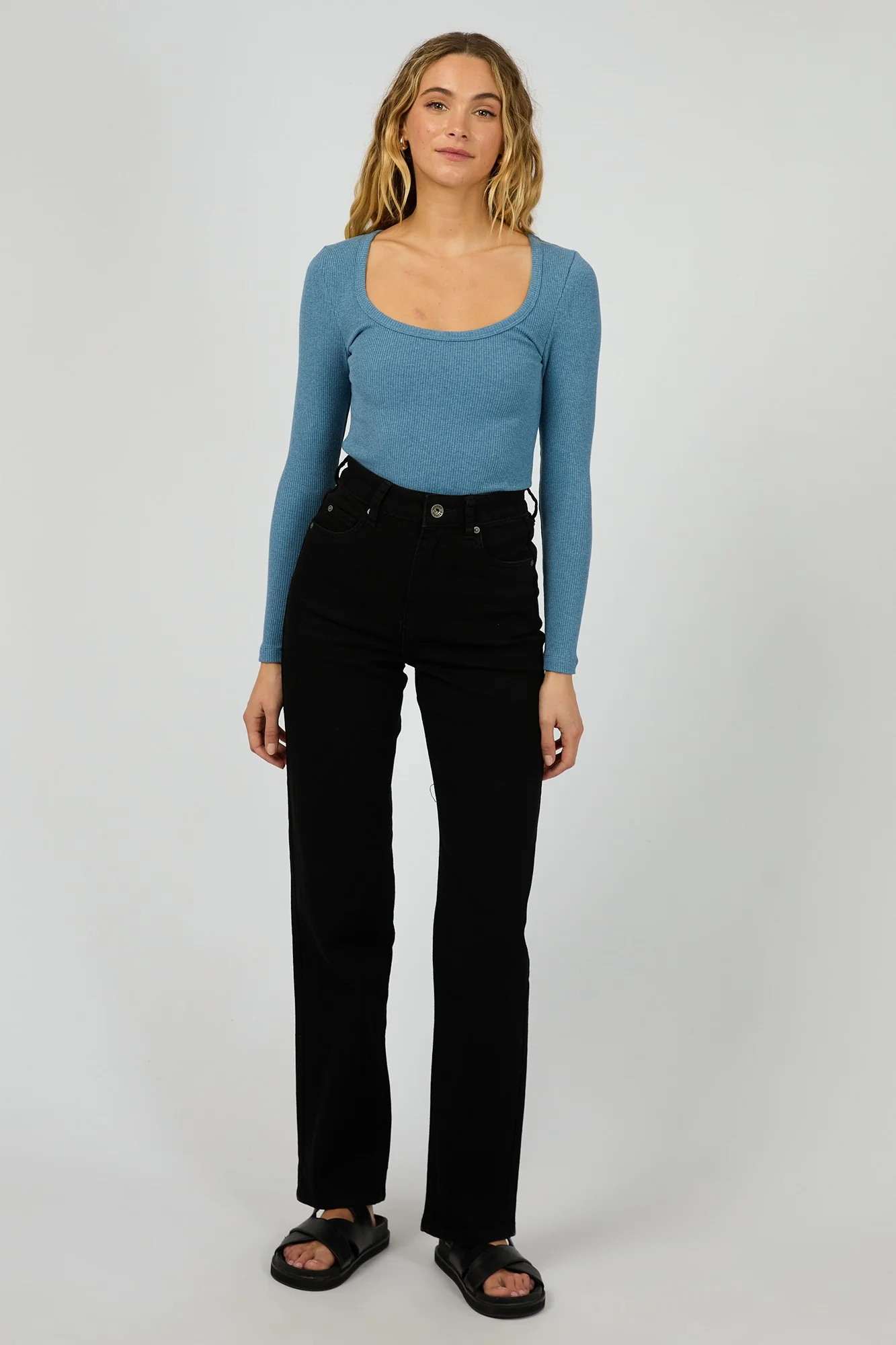 Silent Theory Hazel L/S Tee Slate Marle