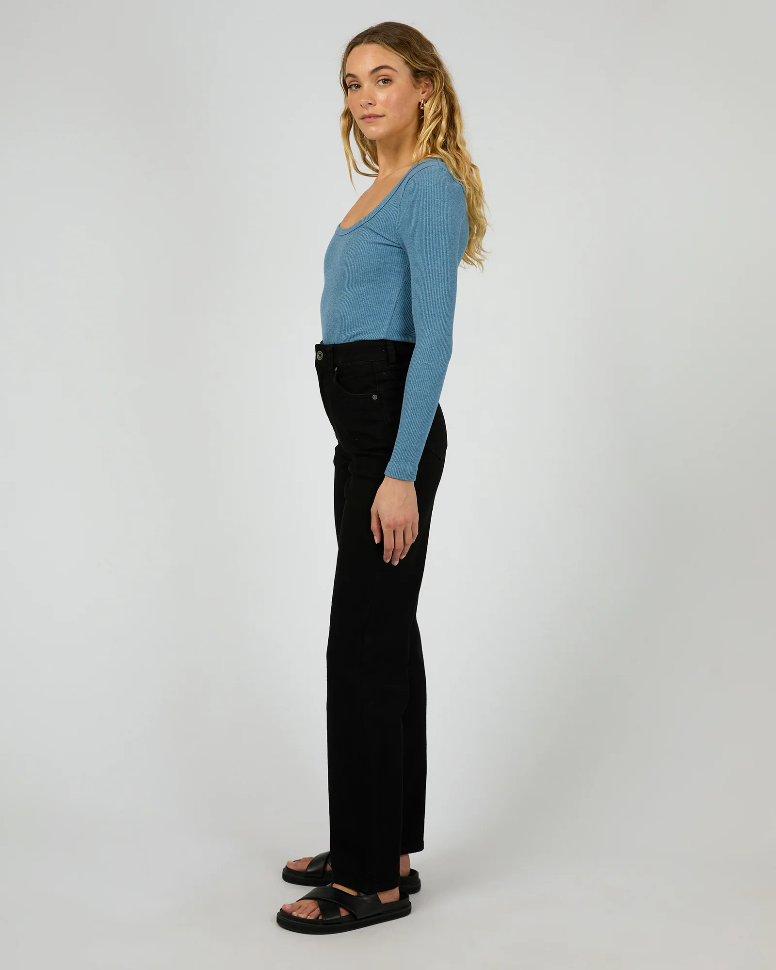 Silent Theory Hazel L/S Tee Slate Marle - Image 5