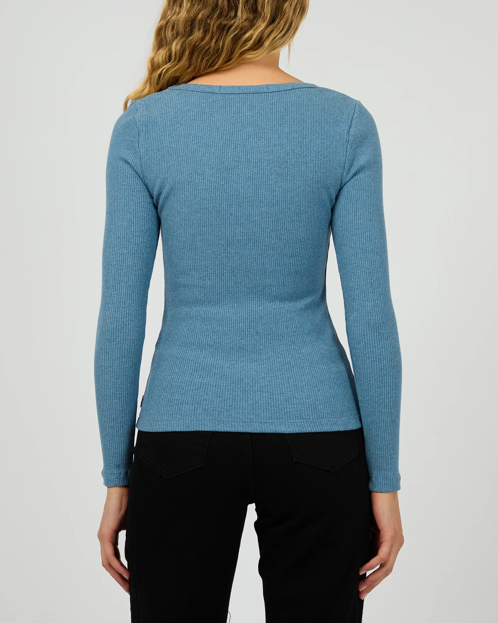 Silent Theory Hazel L/S Tee Slate Marle - Image 6