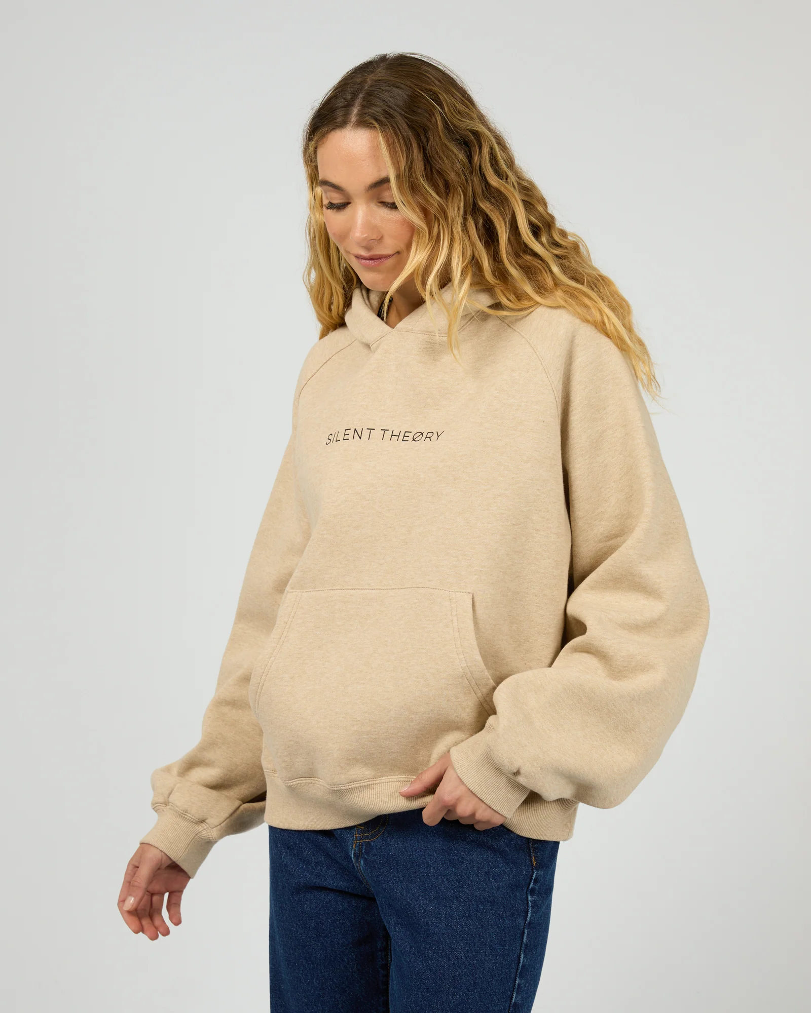 Silent Theory Logo Hoodie Oatmeal - Image 4