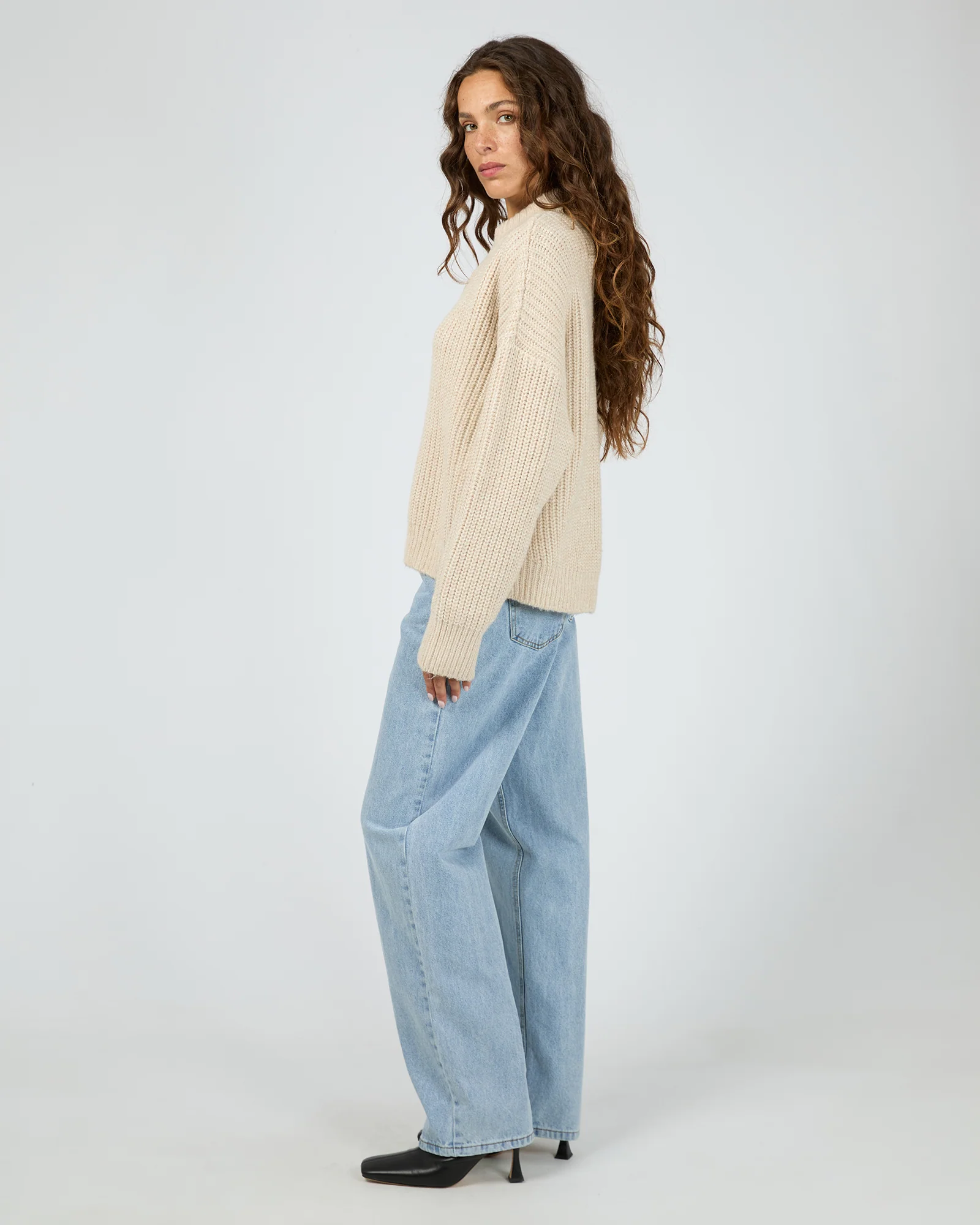 Silent Theory Maple Zip Thru Knit Jumper Natural - Image 8