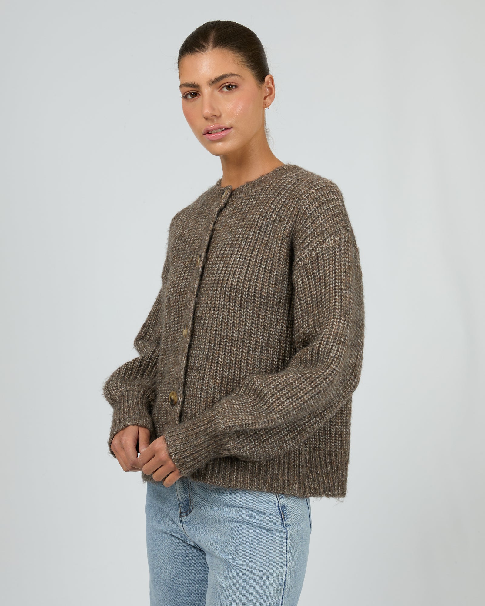 Silent Theory Mari Knit Cardigan Brown - Image 4