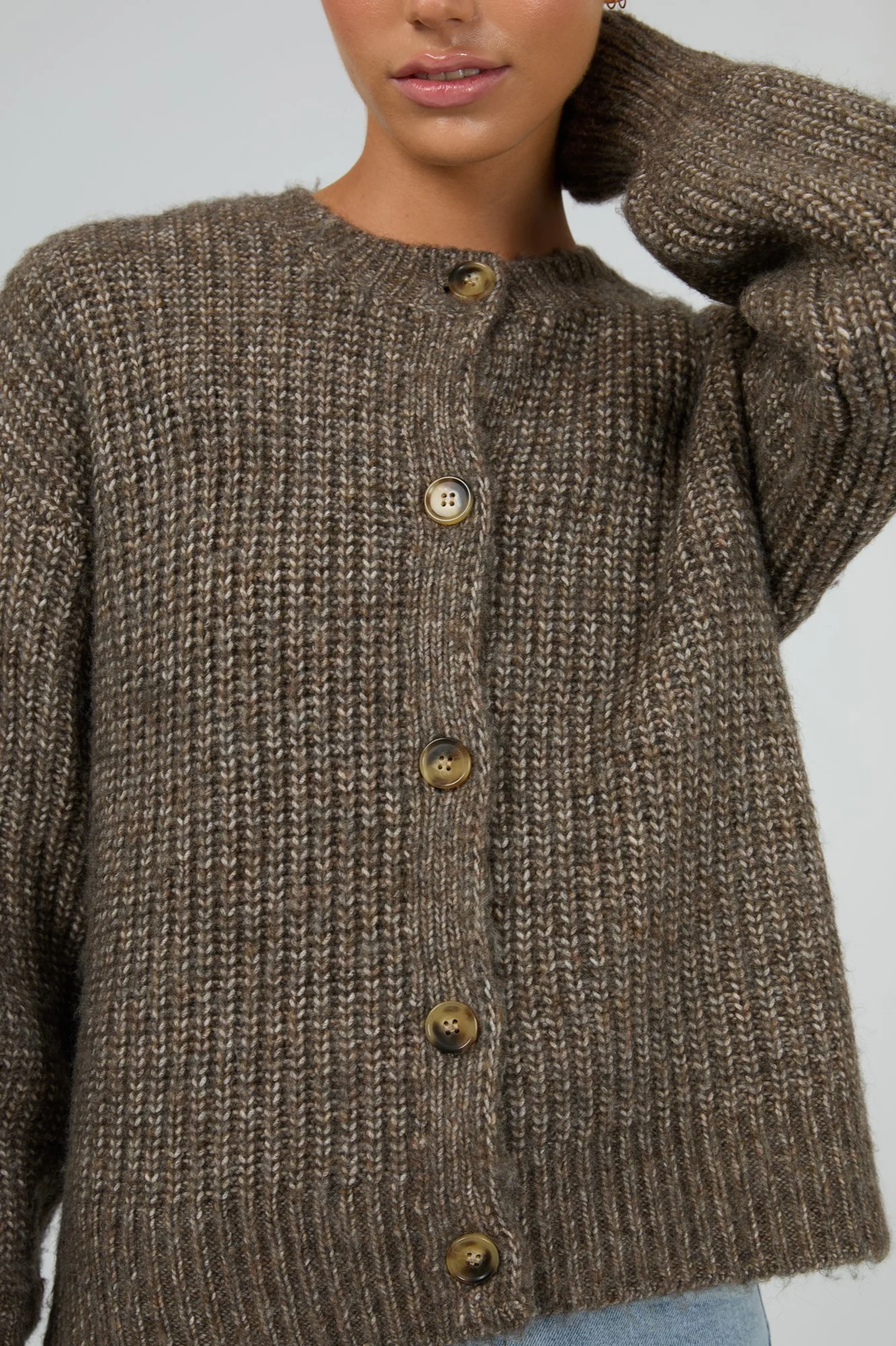 Silent Theory Mari Knit Cardigan Brown - Image 7