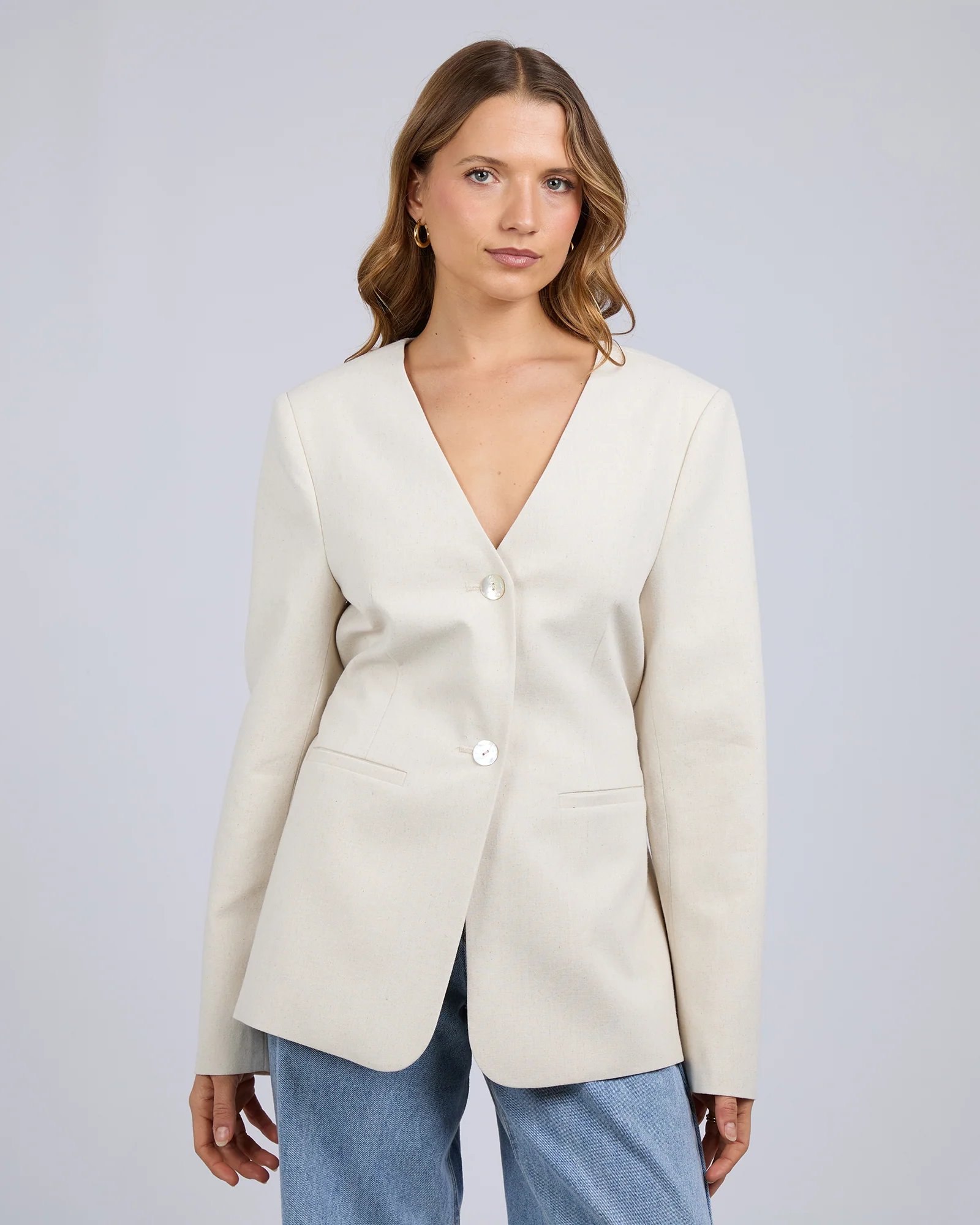 Silent Theory Matilda Linen Blazer Natural