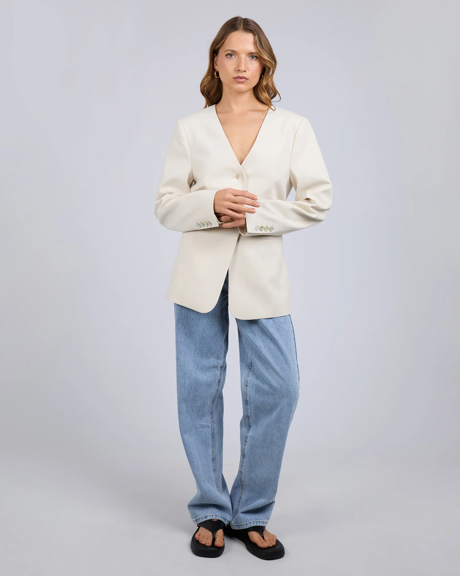 Silent Theory Matilda Linen Blazer Natural - Image 2