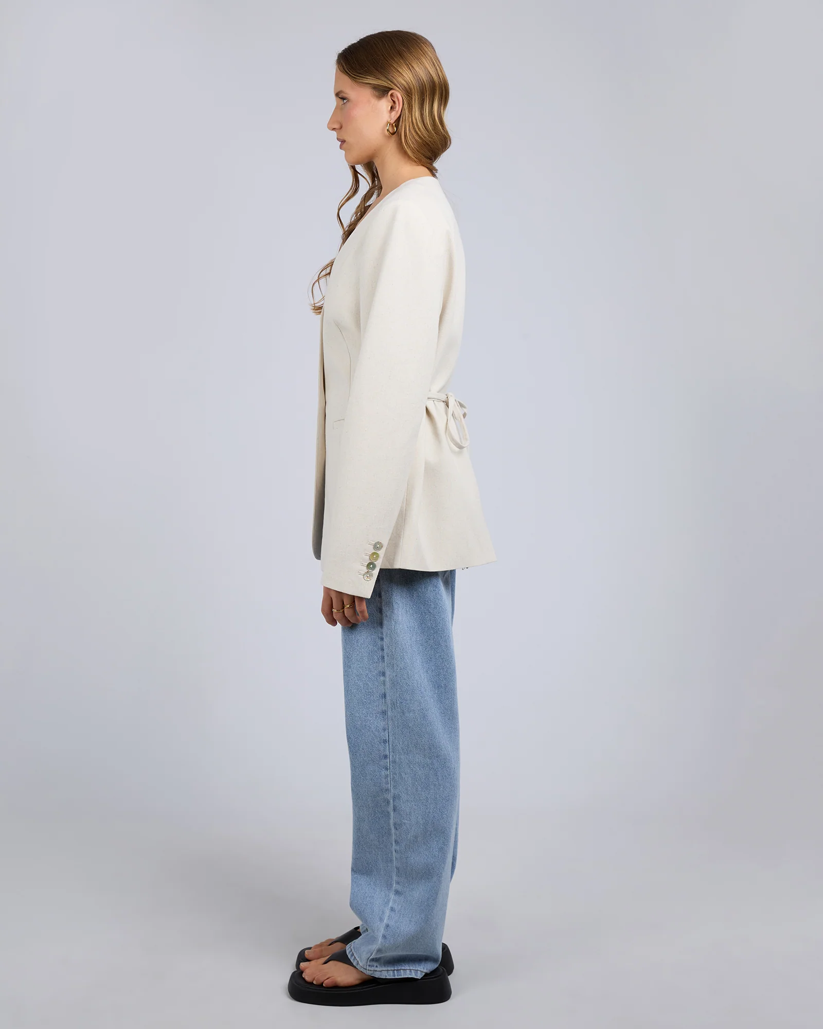 Silent Theory Matilda Linen Blazer Natural - Image 5