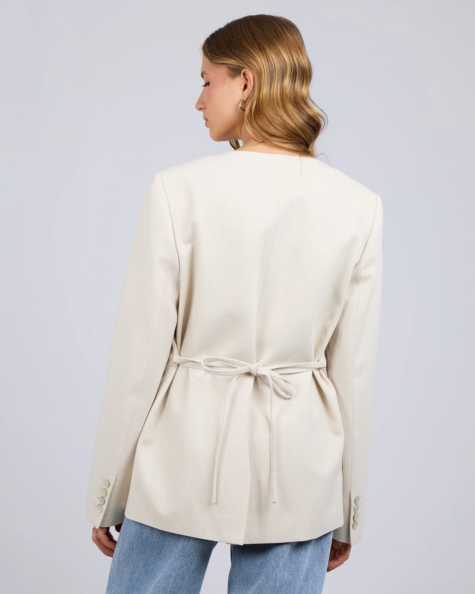 Silent Theory Matilda Linen Blazer Natural - Image 6