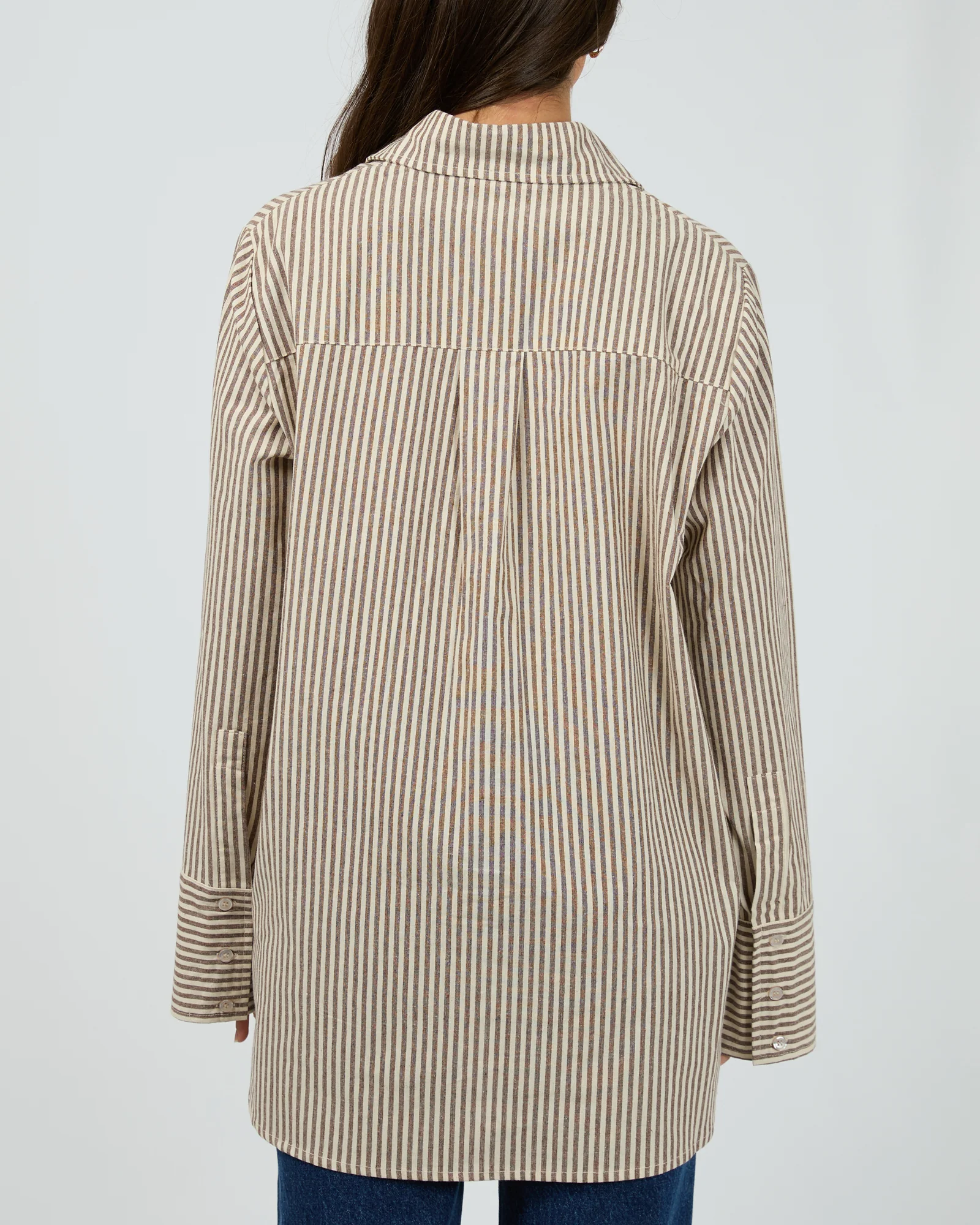 Silent Theory Sunday Long Sleeve Shirt Chocolate - Image 7