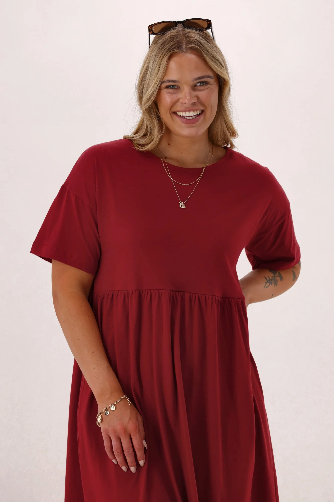 Silent Theory Till Summer Dress Burgundy - Image 3