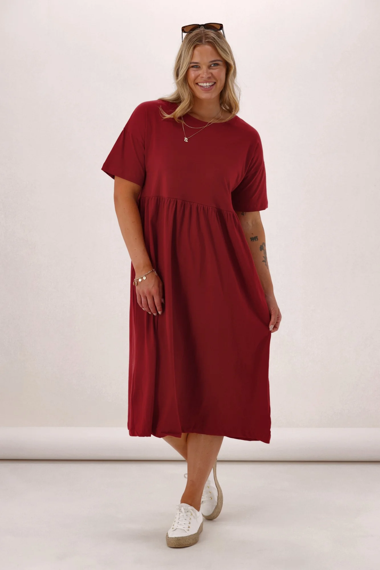 Silent Theory Till Summer Dress Burgundy - Image 4