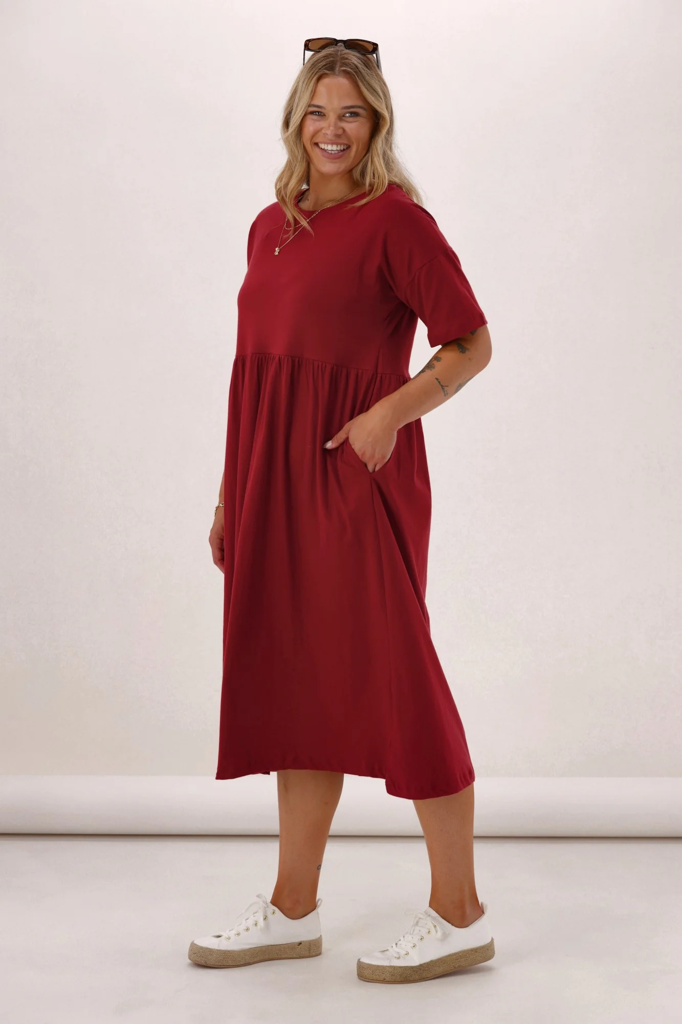 Silent Theory Till Summer Dress Burgundy - Image 5