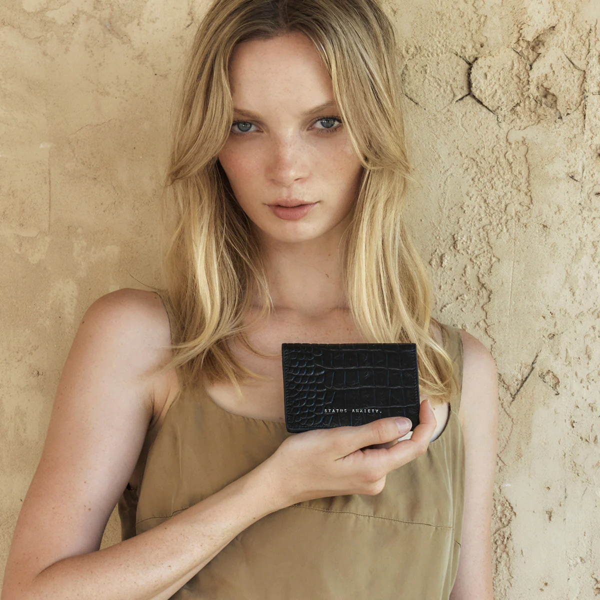 Status Anxiety Easy Does It Wallet Black Croc Emboss - Image 3