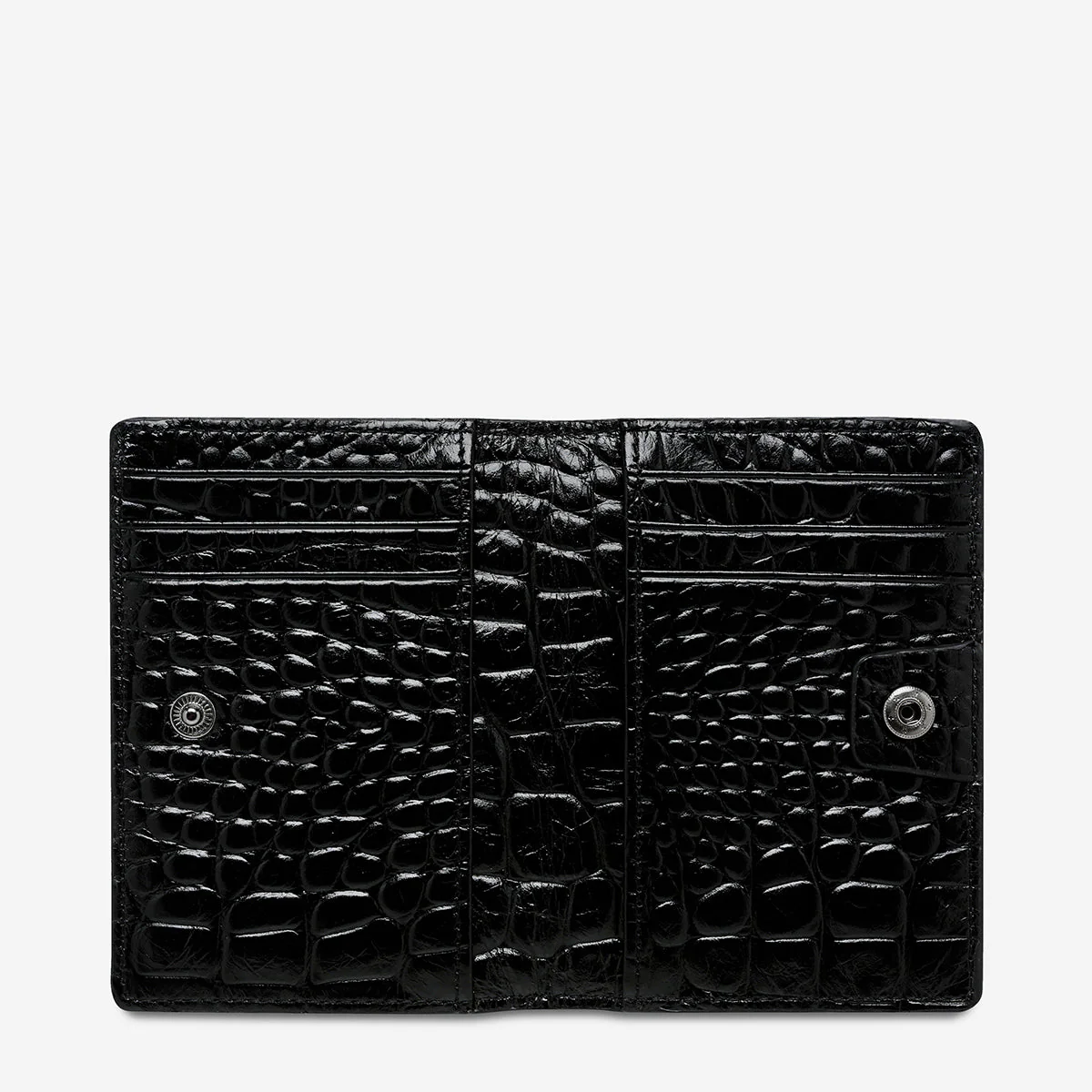 Status Anxiety Easy Does It Wallet Black Croc Emboss - Image 5