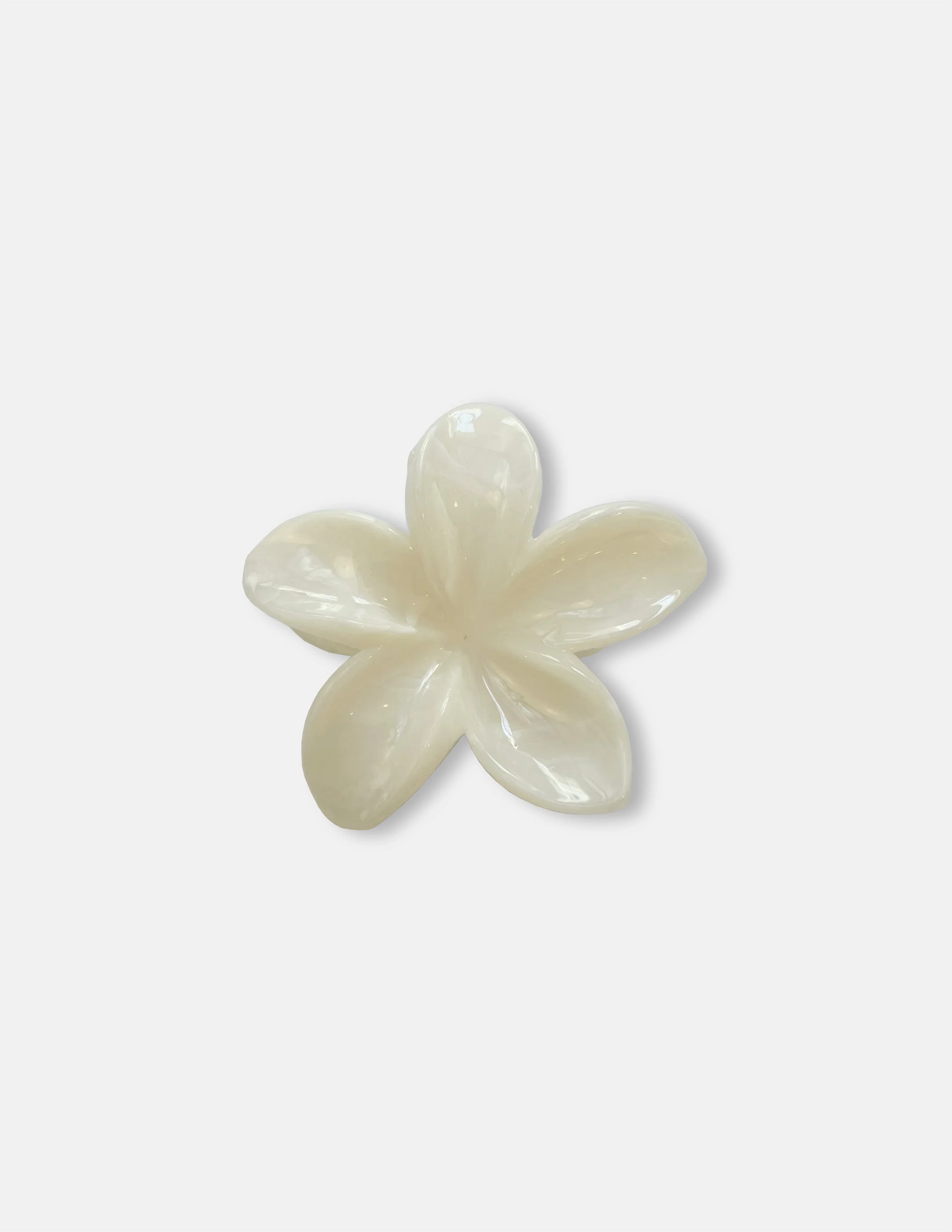 Stella + Gemma Frangipani Flower Hair Claw Marbled White