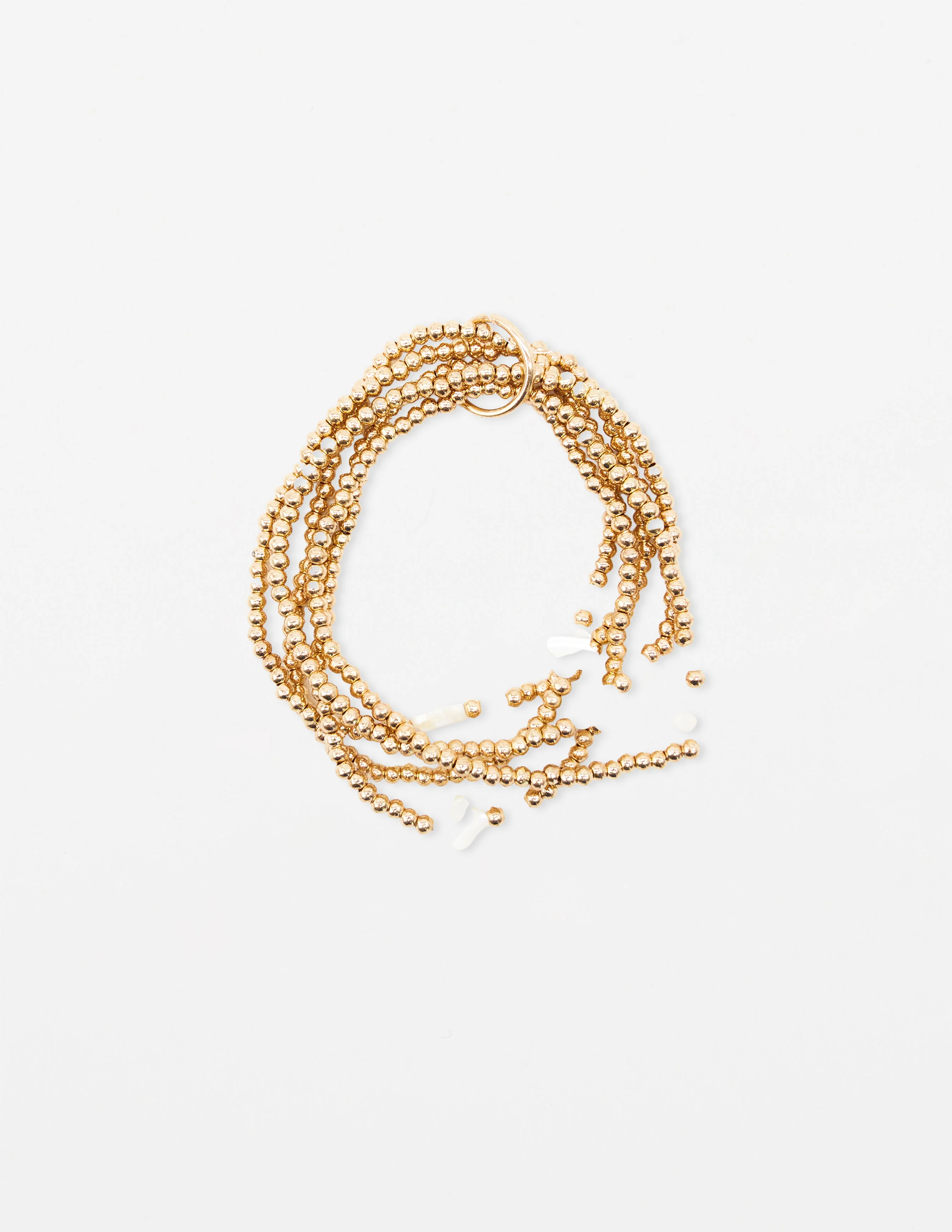 Stella + Gemma Gold Beads And Mother Of Pearl Flowers Bracelet