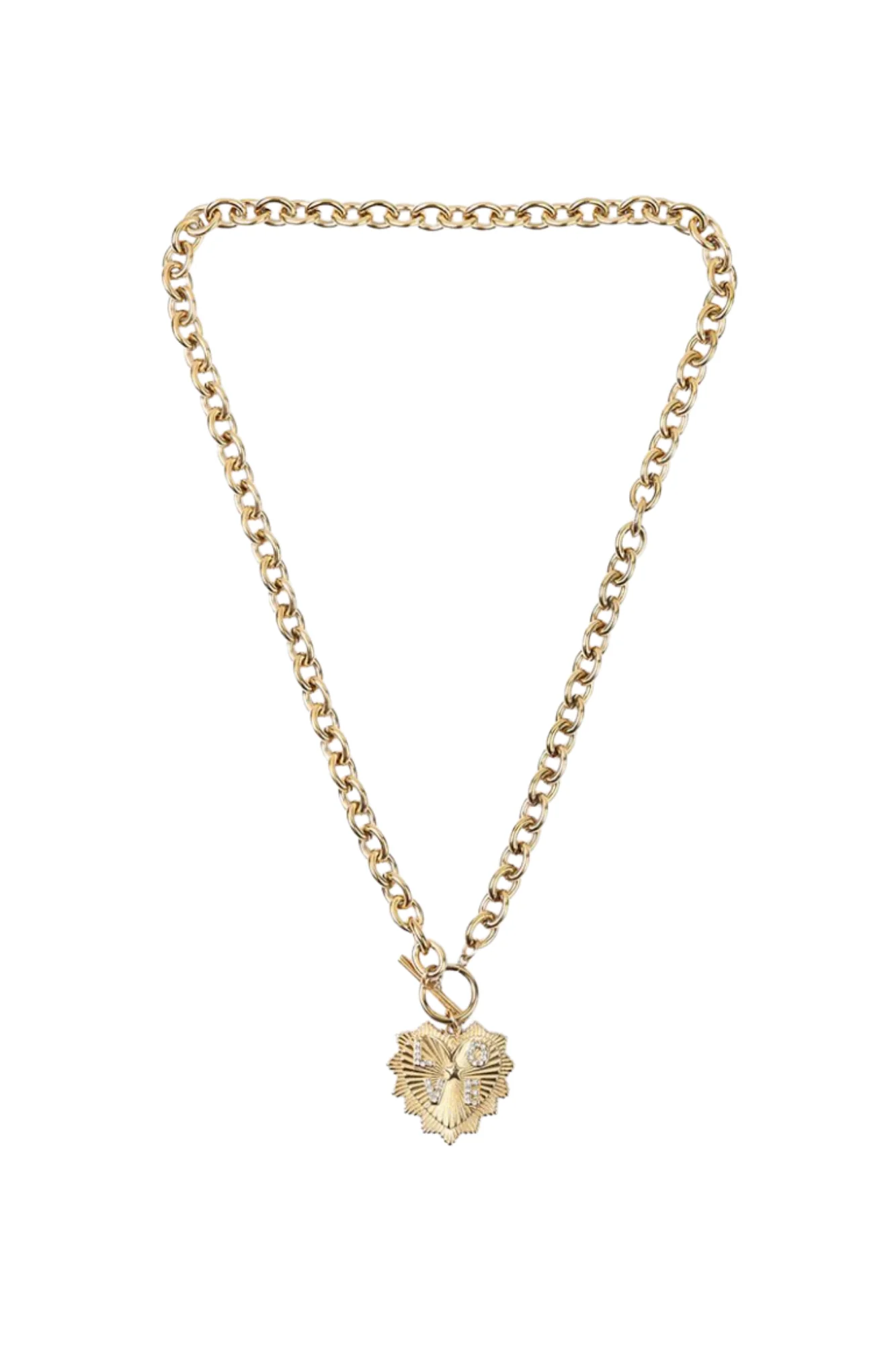 Stella + Gemma Heart Fob Necklace Gold - Image 2