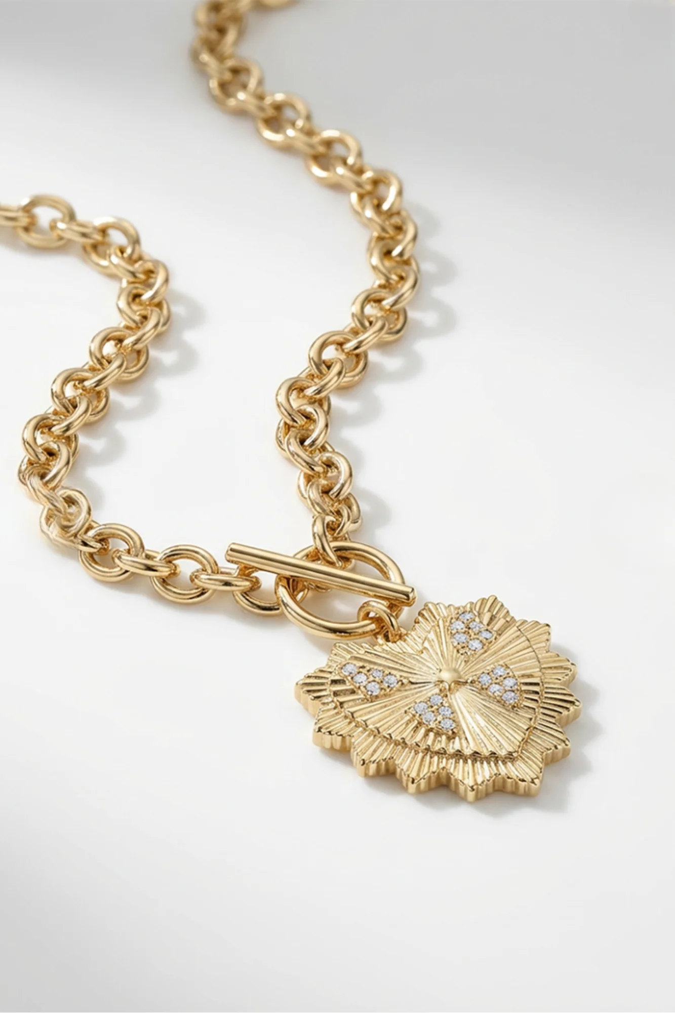 Stella + Gemma Heart Fob Necklace Gold - Image 3