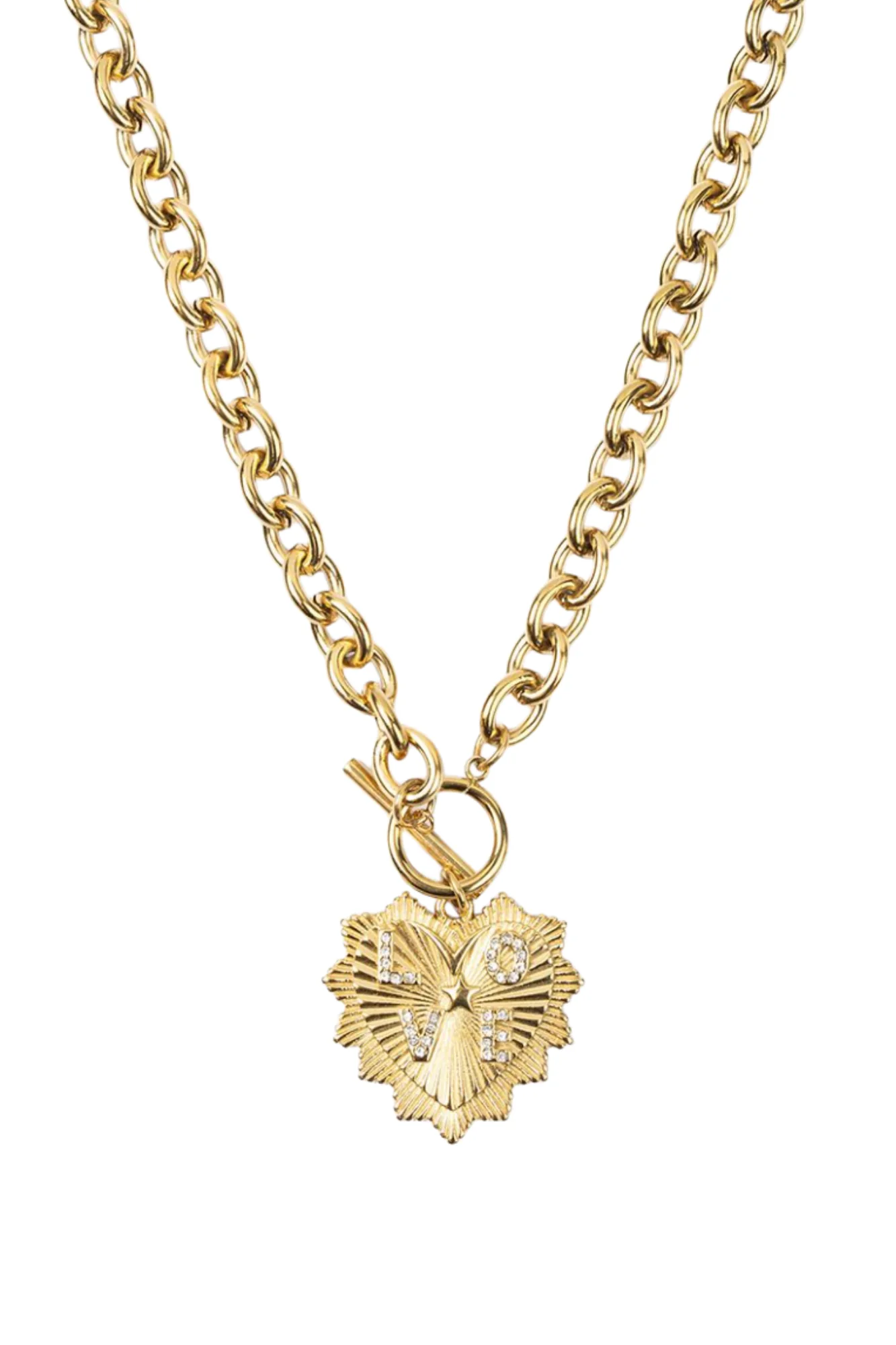 Stella + Gemma Heart Fob Necklace Gold - Image 4
