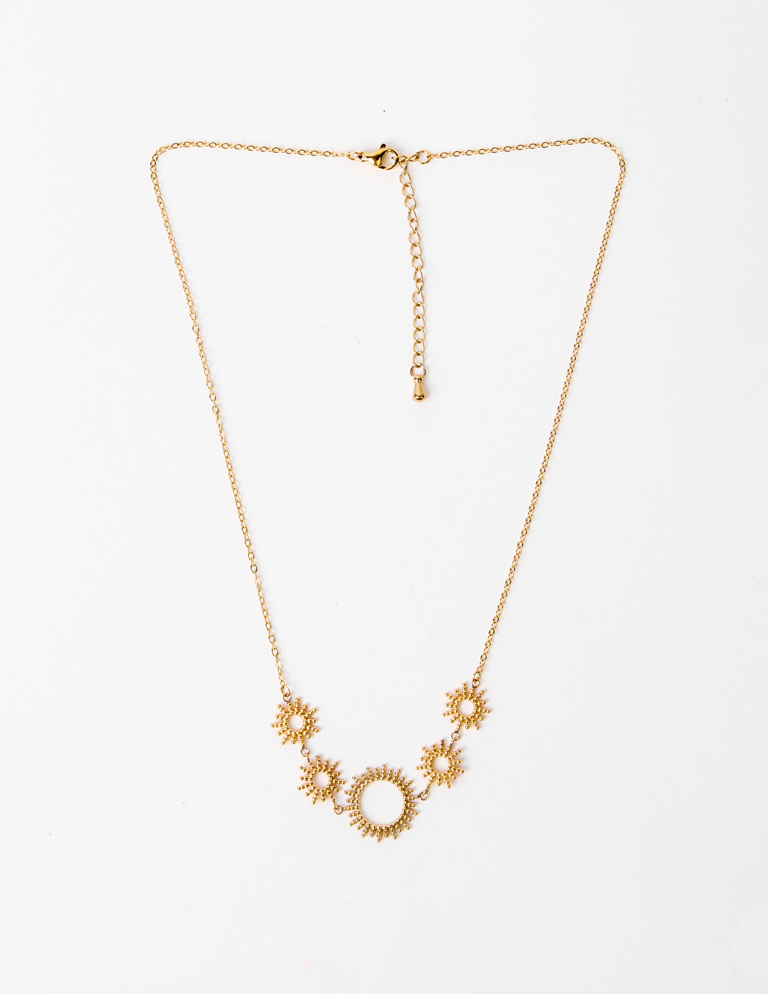 Stella + Gemma Necklace Gold Multi Sunbursts