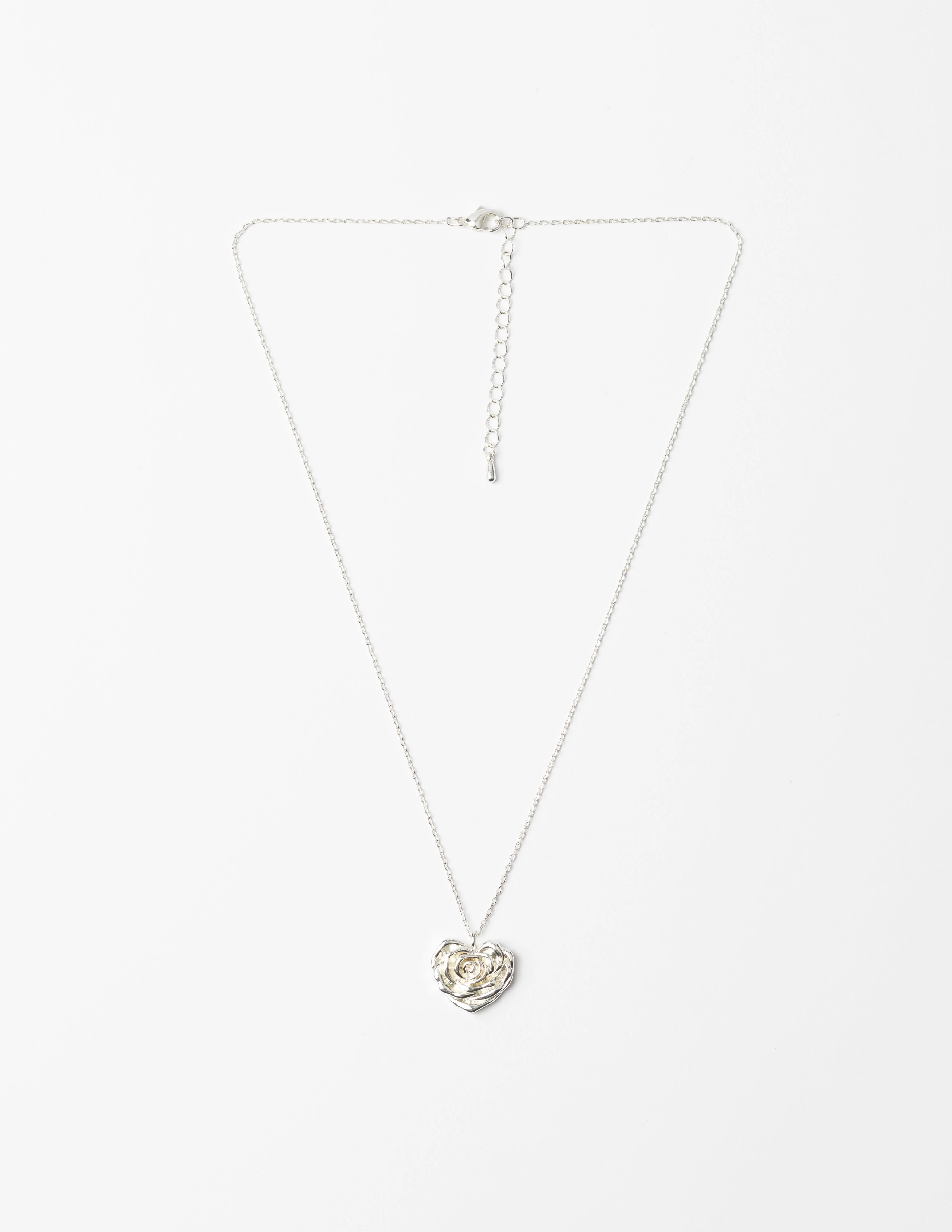 Stella + Gemma Necklace Silver Flower Heart