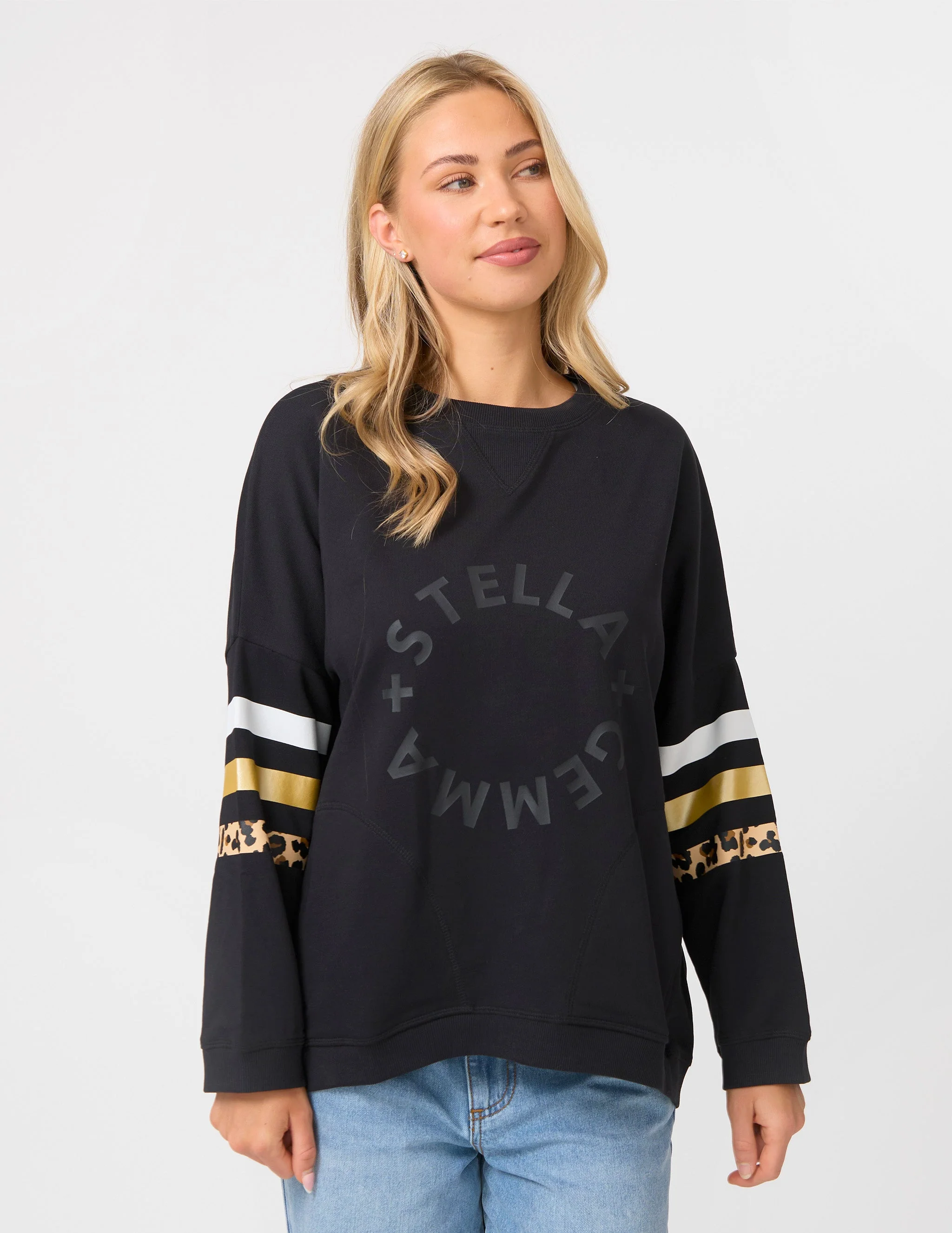 Stella + Gemma Newport Pocket Sweatshirt Black