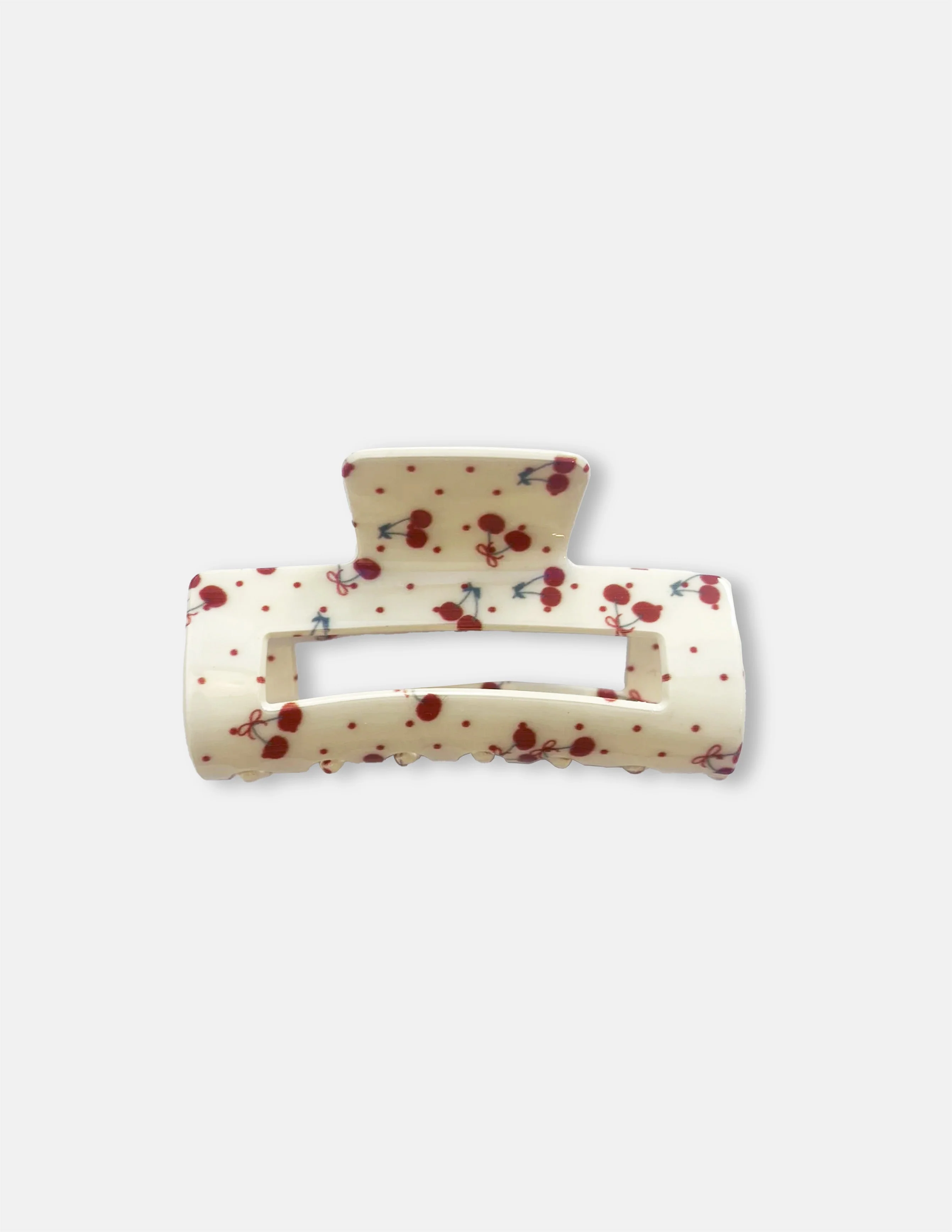 Stella + Gemma Rounded Rectangle Hair Claw Cherry