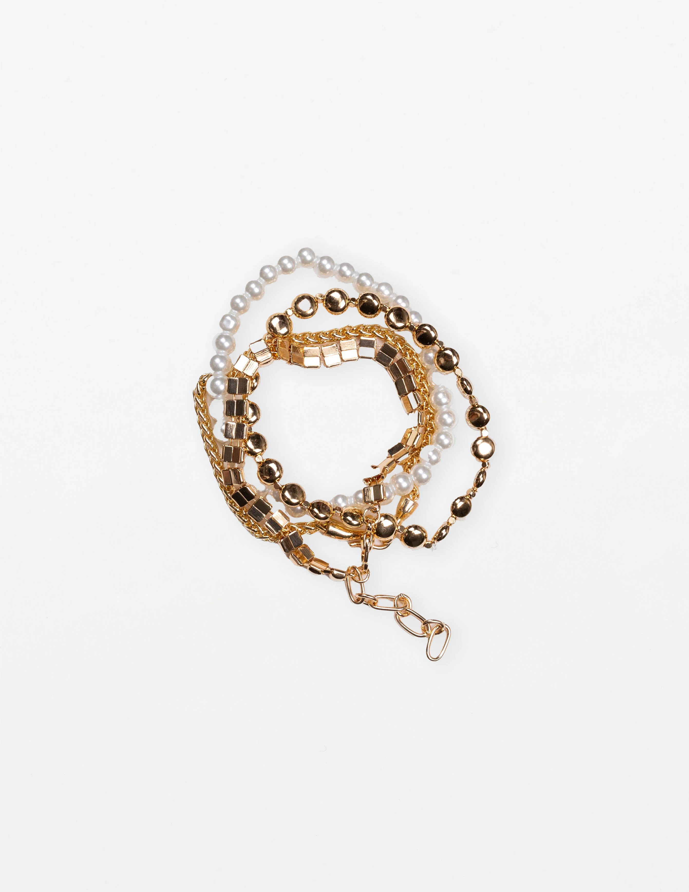 Stella + Gemma Set Of 4 Bracelet Gold Beads And Pearl