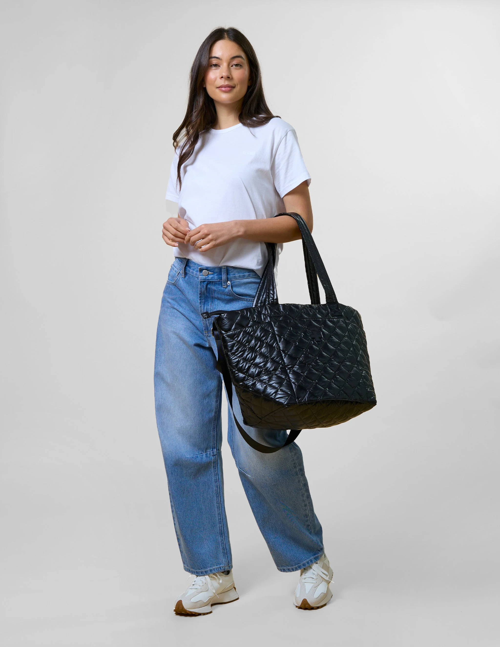 Stella + Gemma Tote Bag Quilted Black - Image 3