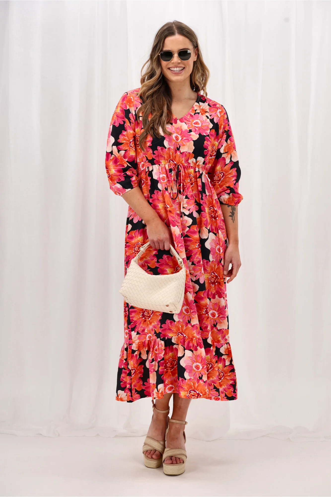 Sunday Boho Adina Dress Print Black Floral - Image 2