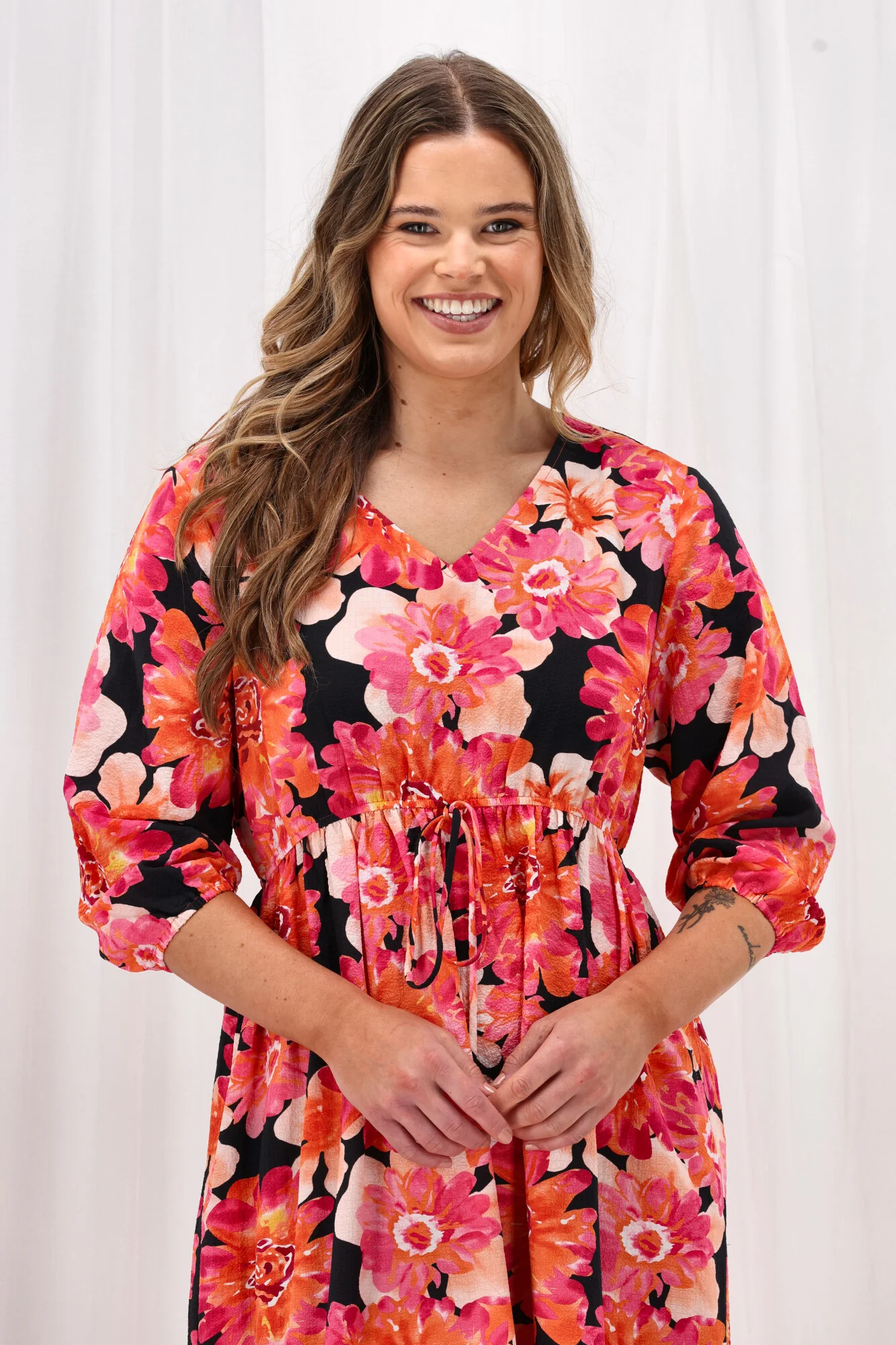 Sunday Boho Adina Dress Print Black Floral - Image 3