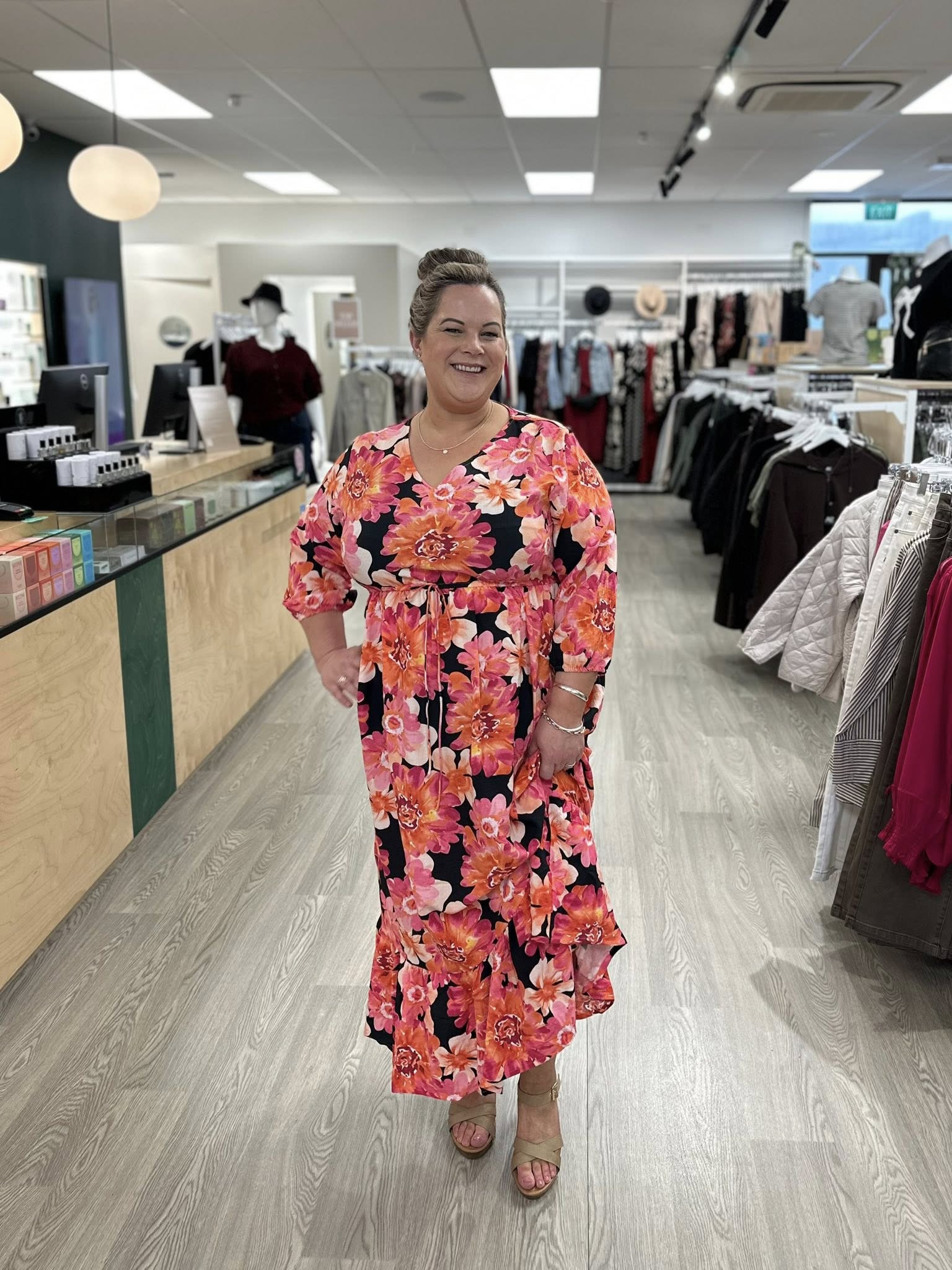 Sunday Boho Adina Dress Print Black Floral - Image 4