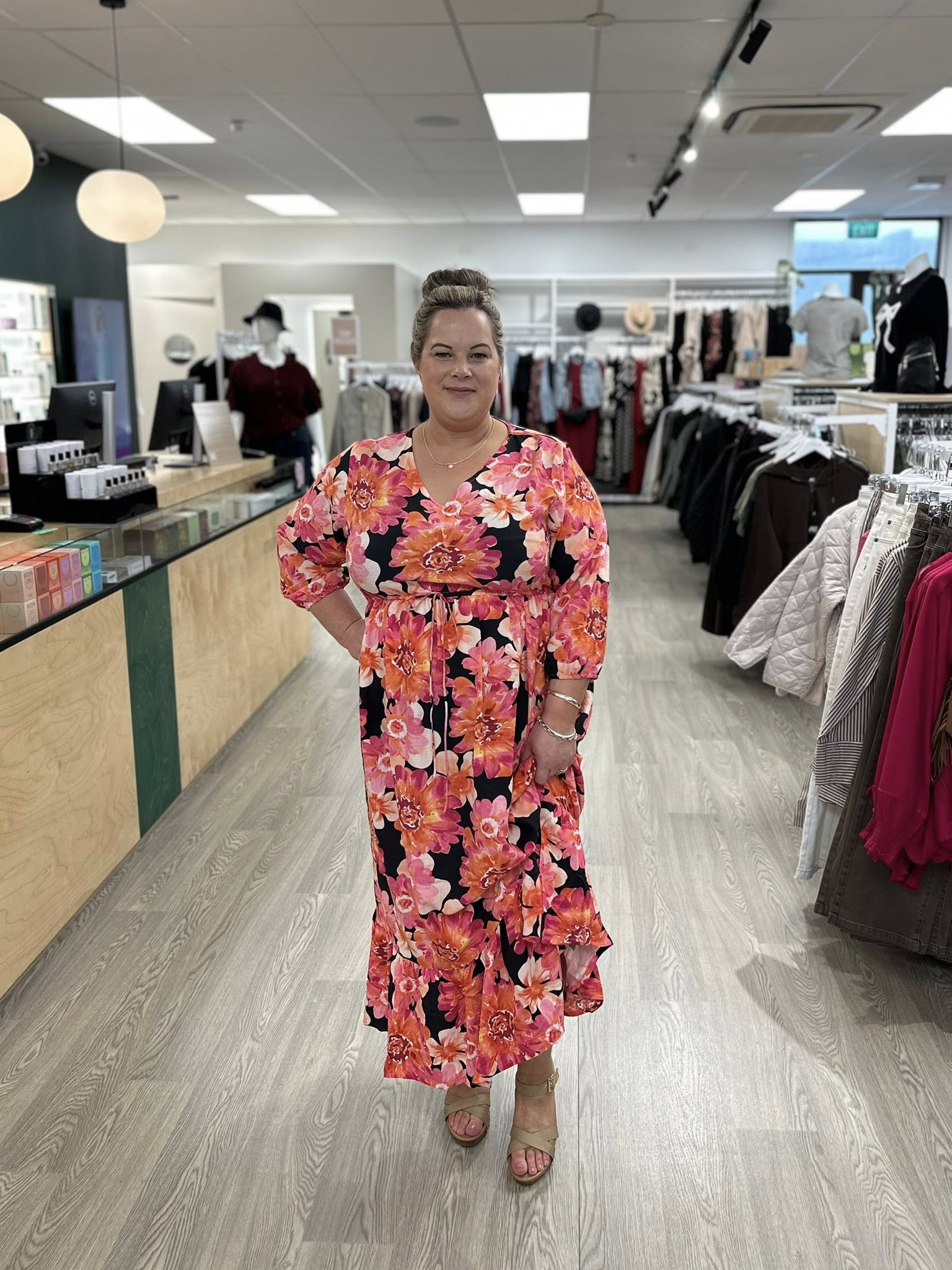 Sunday Boho Adina Dress Print Black Floral - Image 6
