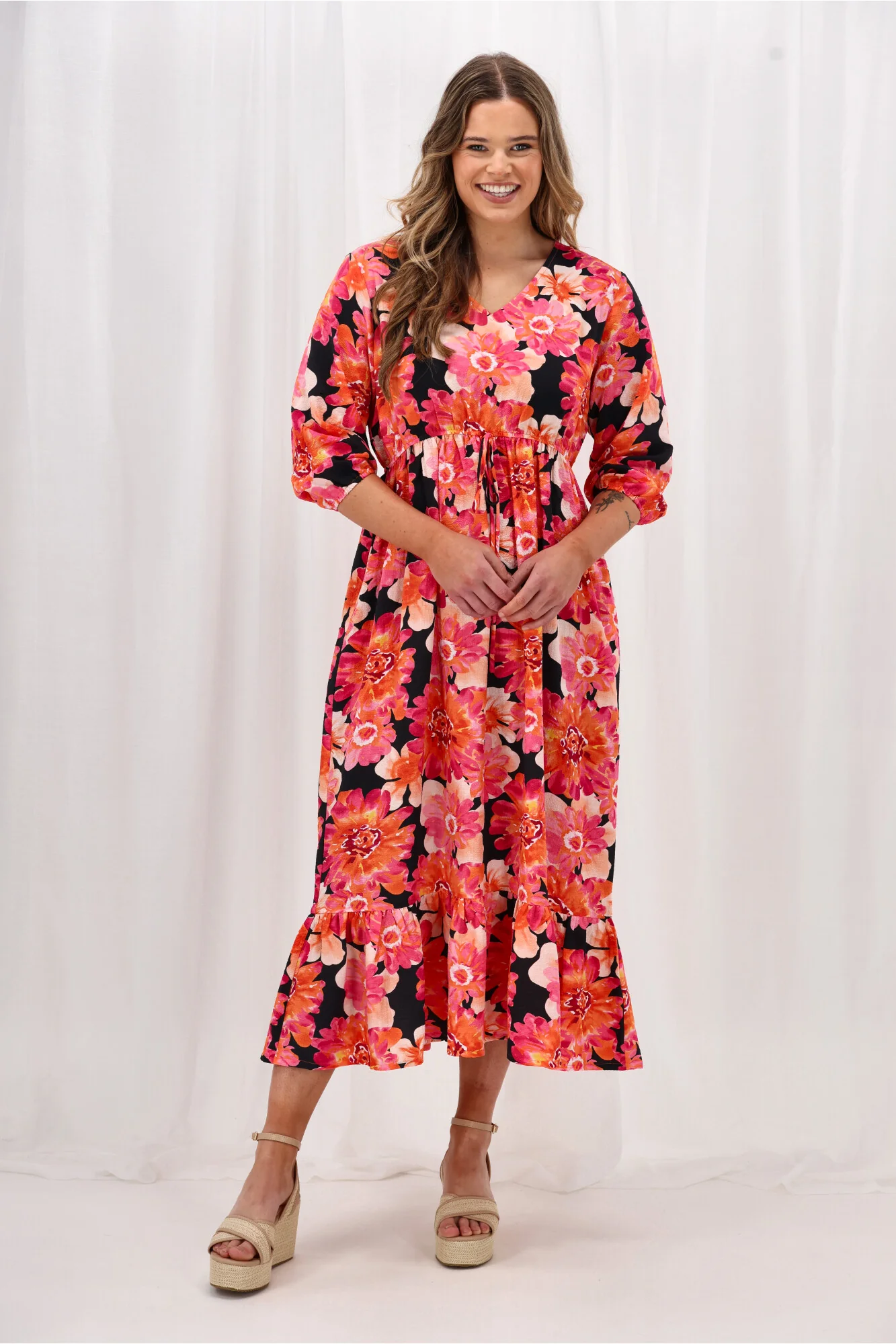 Sunday Boho Adina Dress Print Black Floral - Image 7